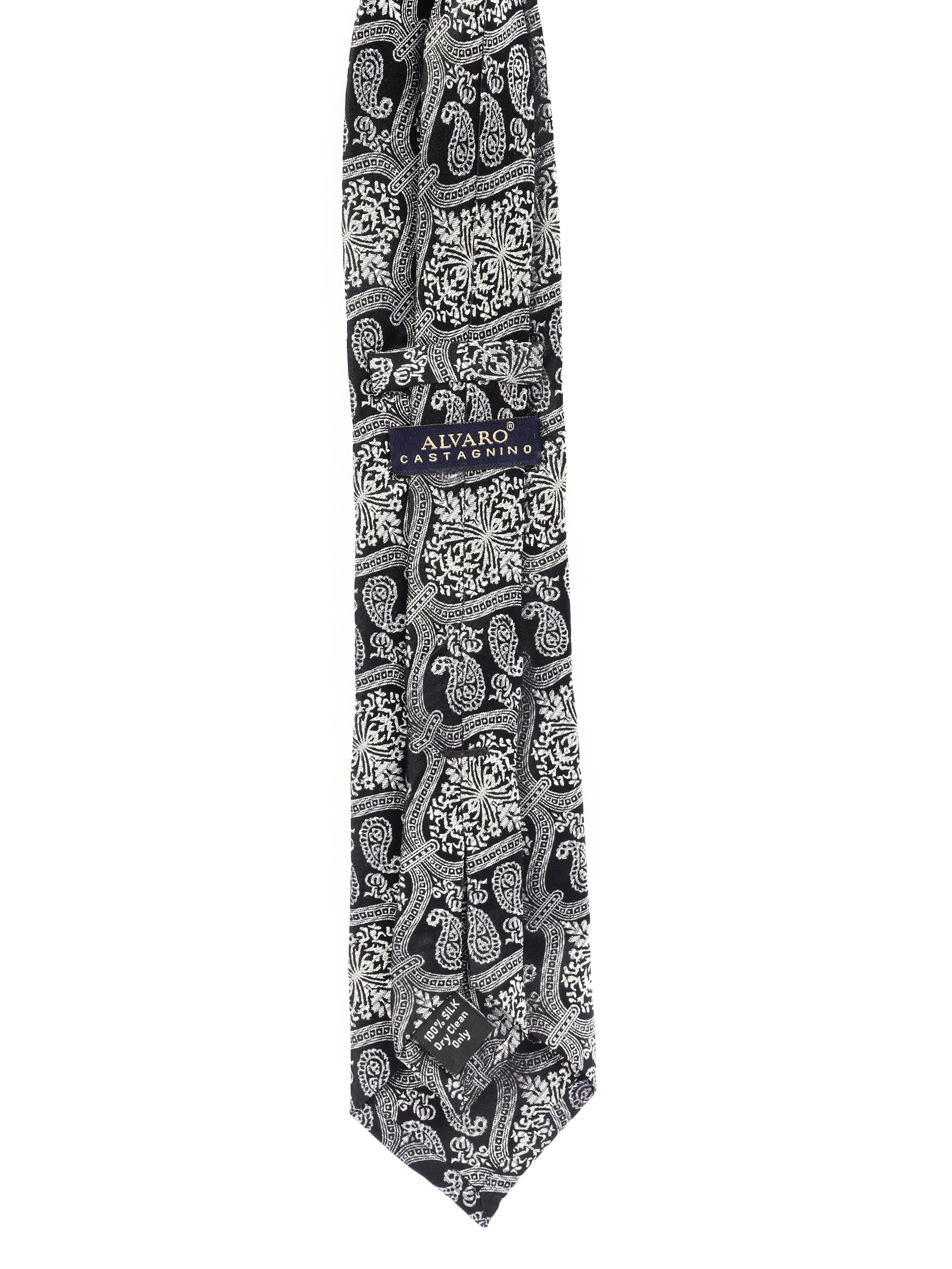 Alvaro Castagnino Men's luxury italian style Silk Broad Tie