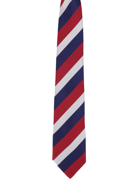 Alvaro Castagnino Men Maroon & Blue Woven Striped Skinny Tie