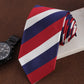 Alvaro Castagnino Men Maroon & Blue Woven Striped Skinny Tie