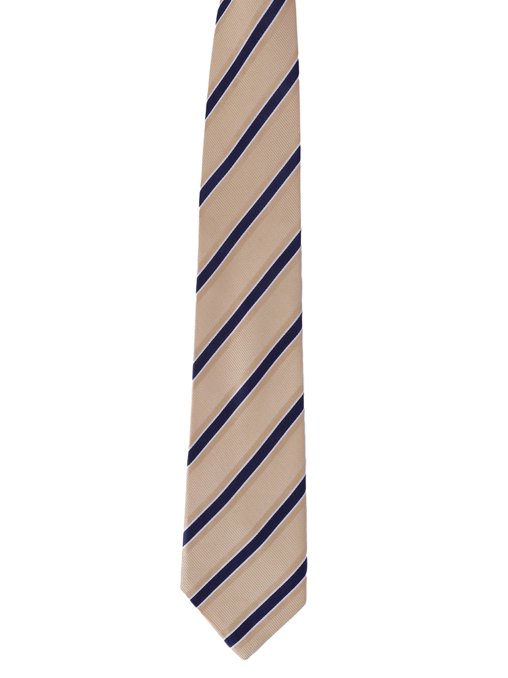 Alvaro Castagnino Men Beige & Blue Woven Striped Skinny Tie