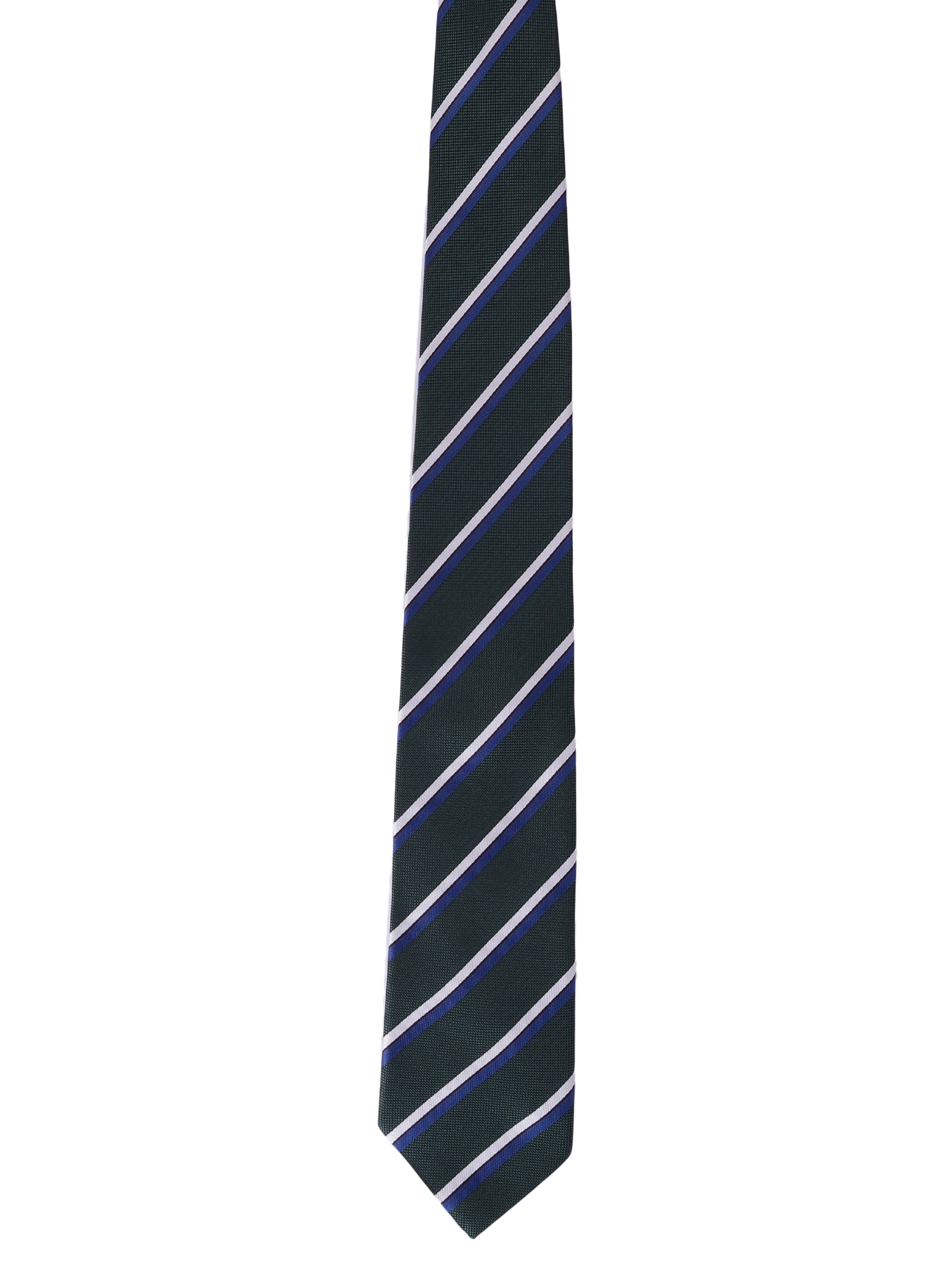 Dark Green & Blue Striped Necktie