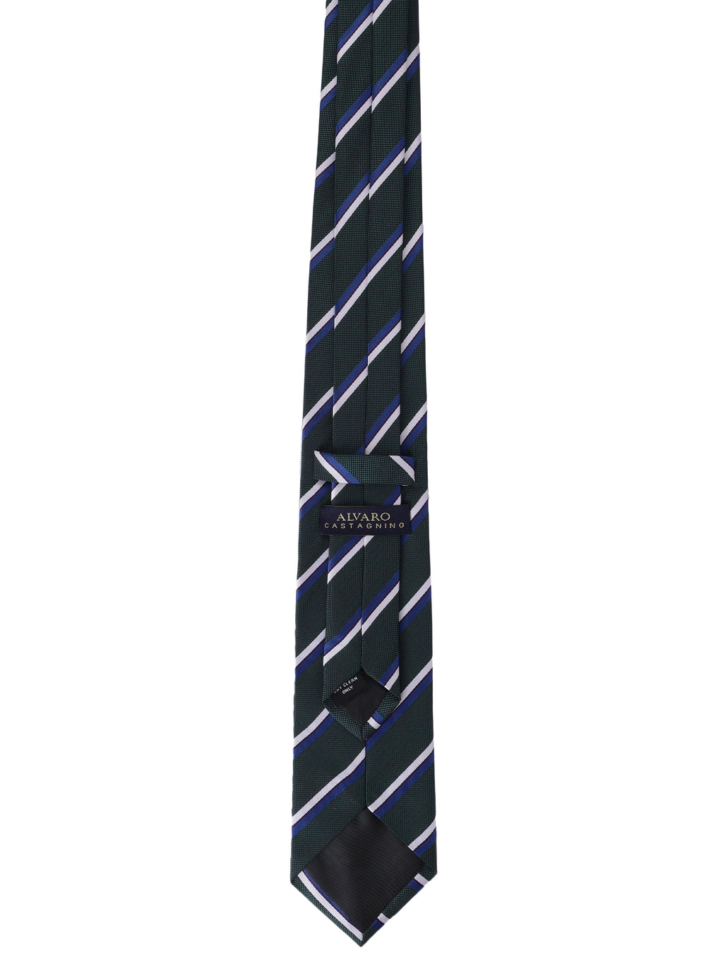 Alvaro Castagnino Men Green & Blue Woven Striped Skinny Tie