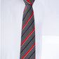 Alvaro Castagnino Men Grey & Maroon Woven Striped Skinny Tie
