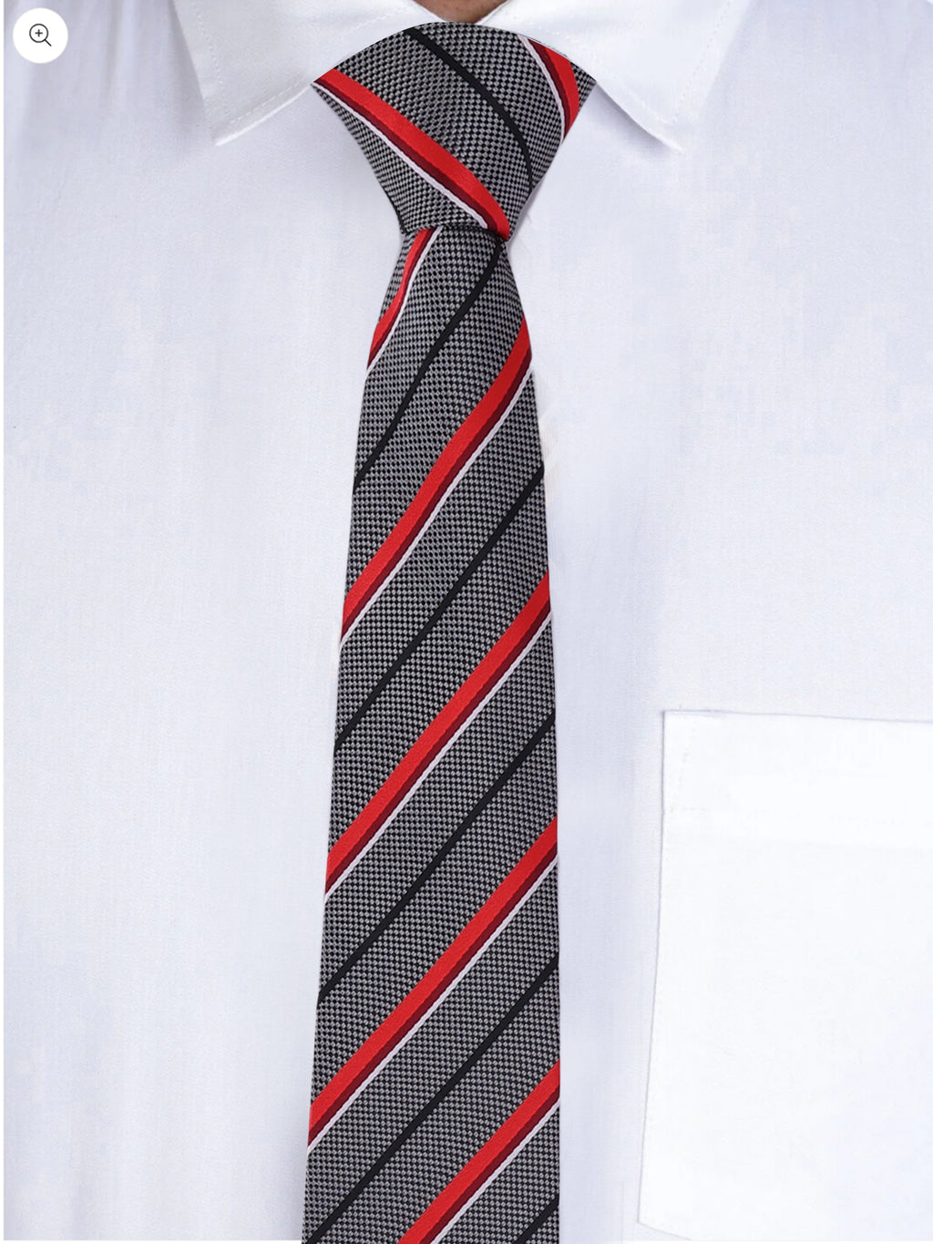 Alvaro Castagnino Men Grey & Maroon Woven Striped Skinny Tie