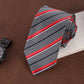 Alvaro Castagnino Men Grey & Maroon Woven Striped Skinny Tie