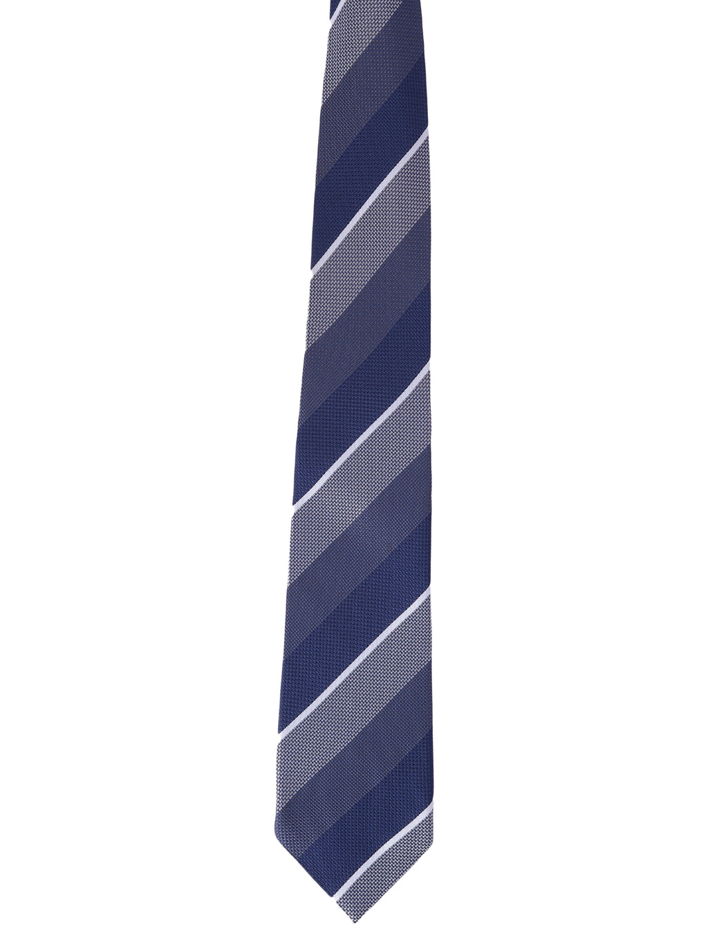 Alvaro Castagnino Men Blue & Grey Woven Striped Skinny Tie