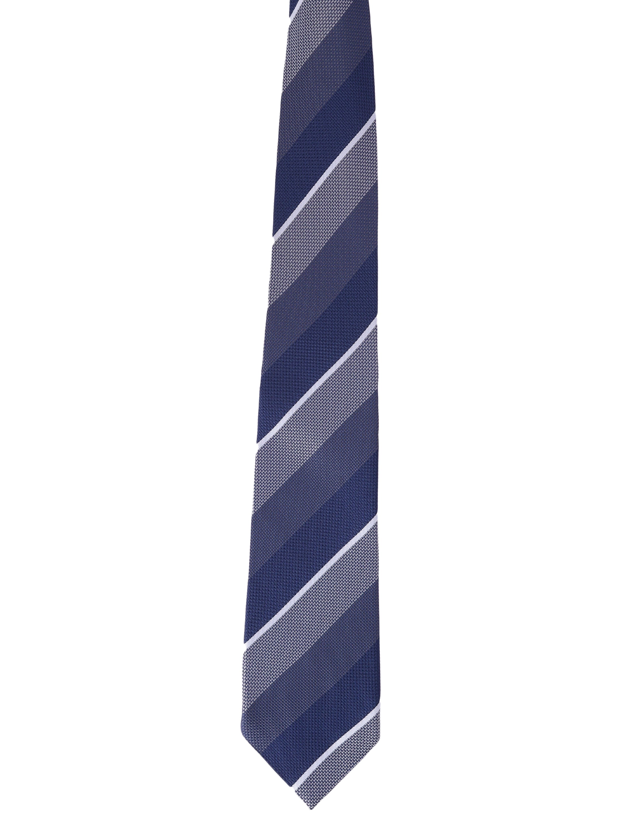 Navy Blue & Grey Striped Necktie
