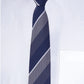 Alvaro Castagnino Men Blue & Grey Woven Striped Skinny Tie