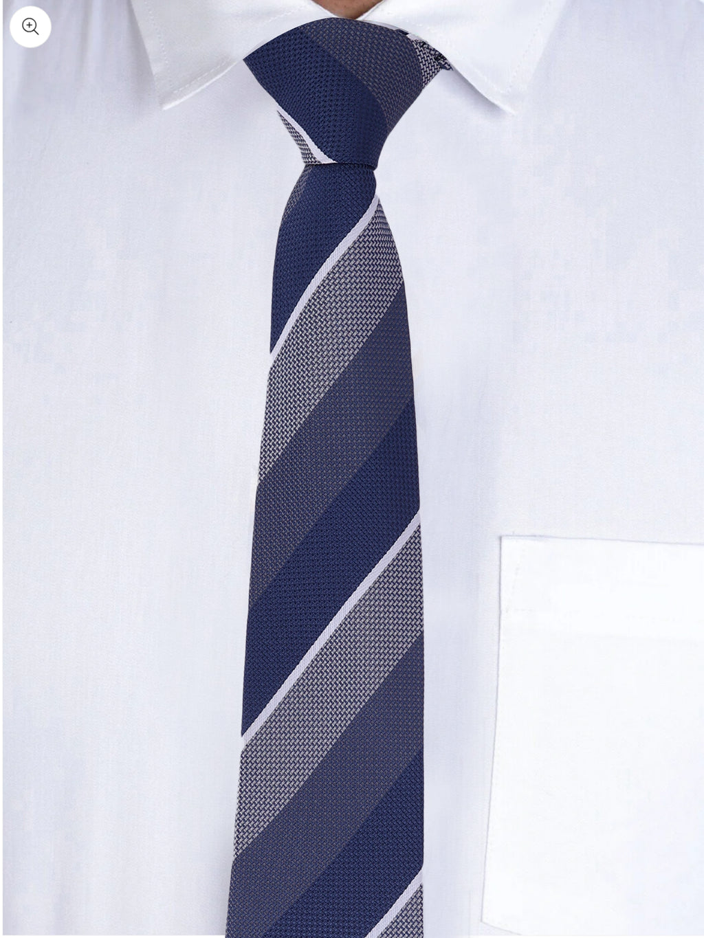 Alvaro Castagnino Men Blue & Grey Woven Striped Skinny Tie