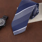 Alvaro Castagnino Men Blue & Grey Woven Striped Skinny Tie