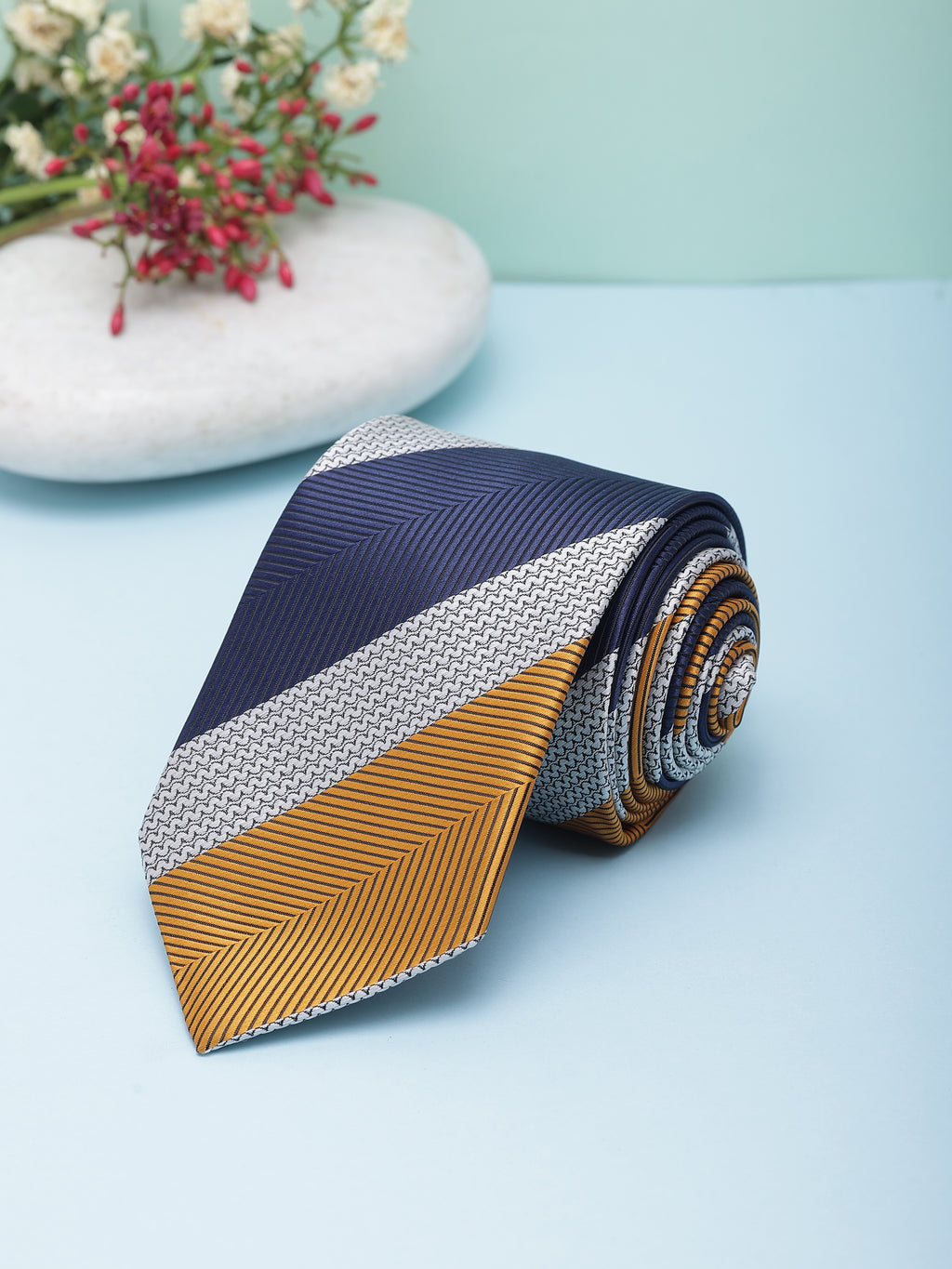 Alvaro Castagnino Men Striped Classic Formal Skinny Tie