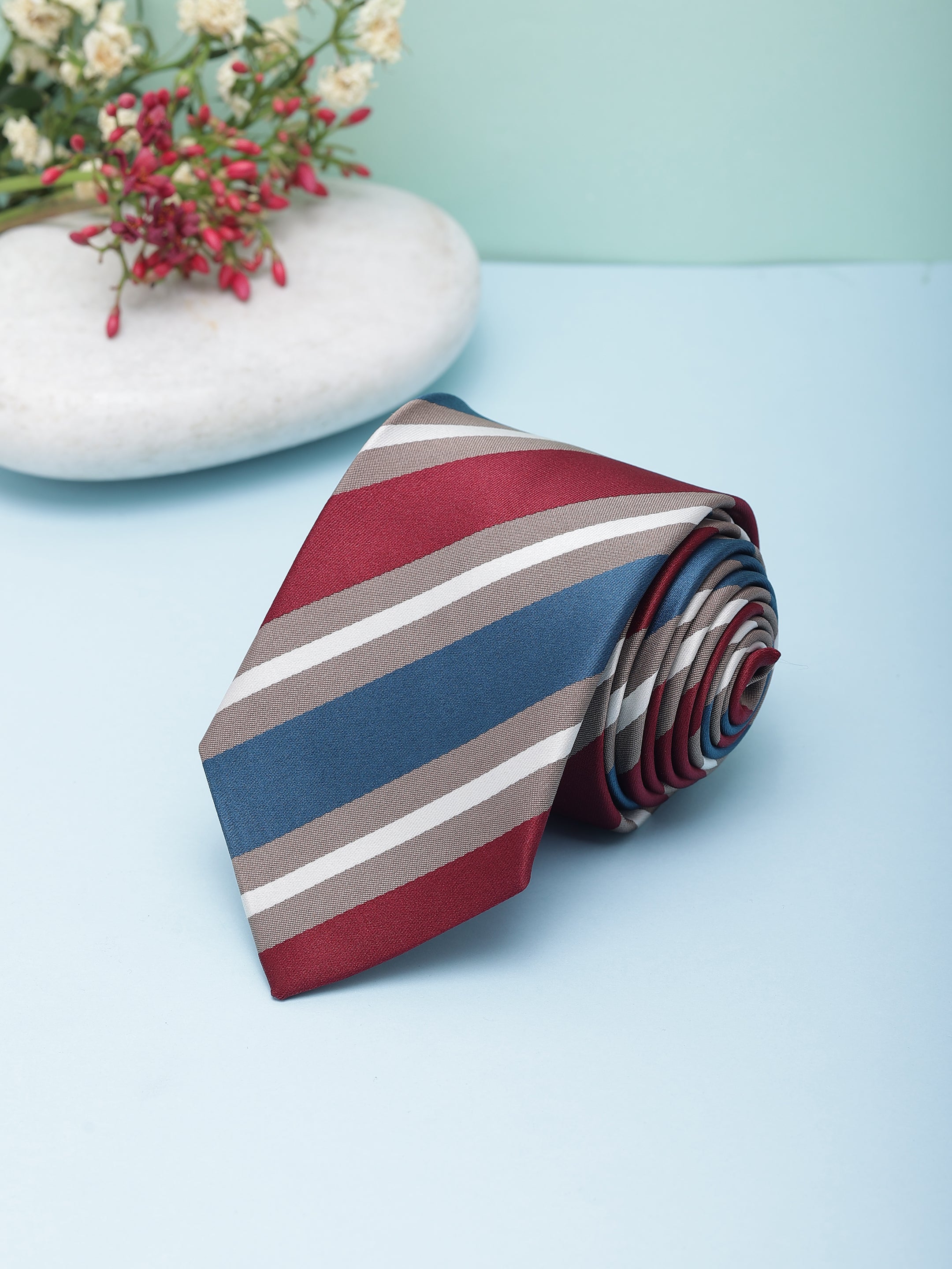 Alvaro Castagnino Men Striped Classic Formal Skinny Tie