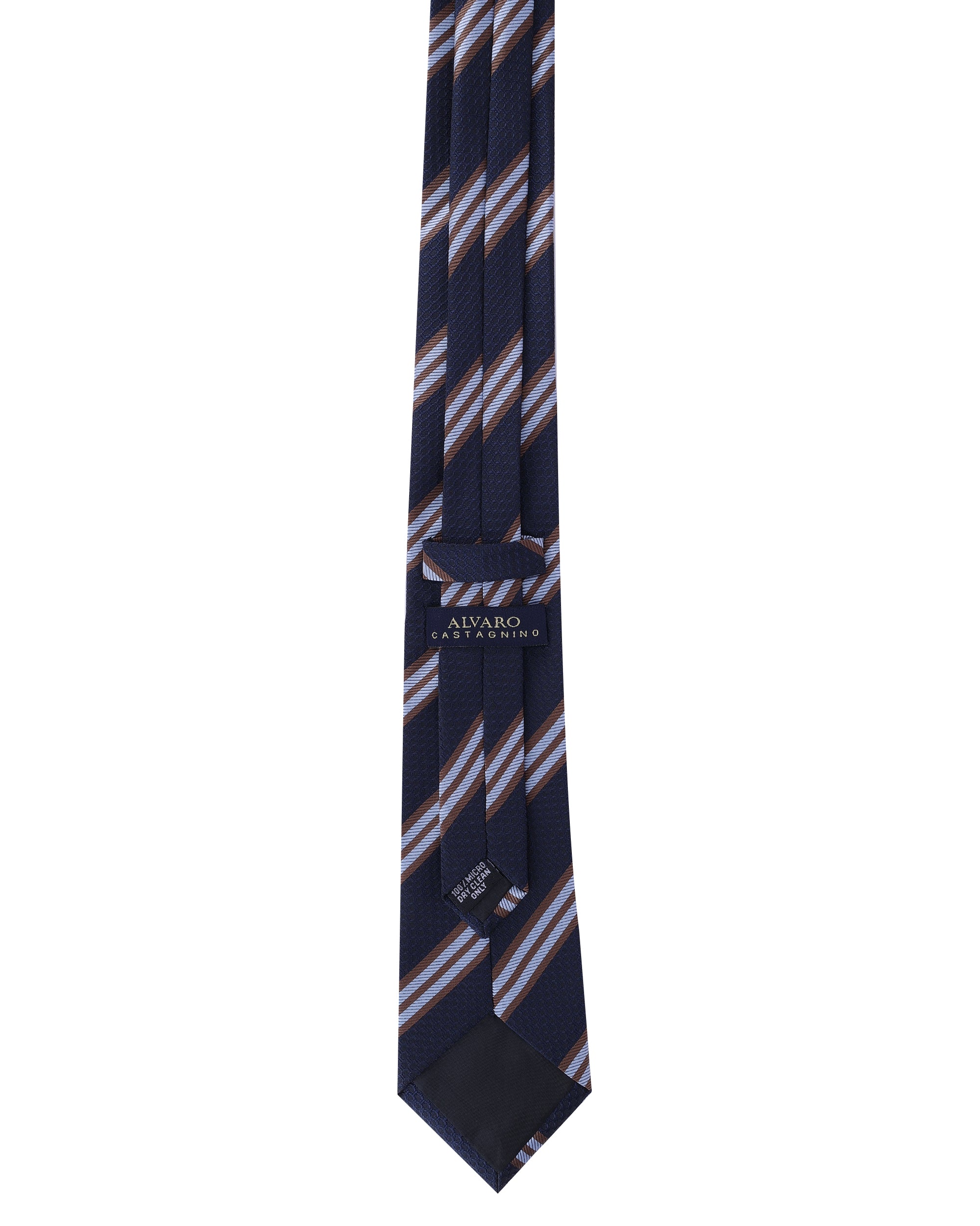 Striped Navy Blue Necktie