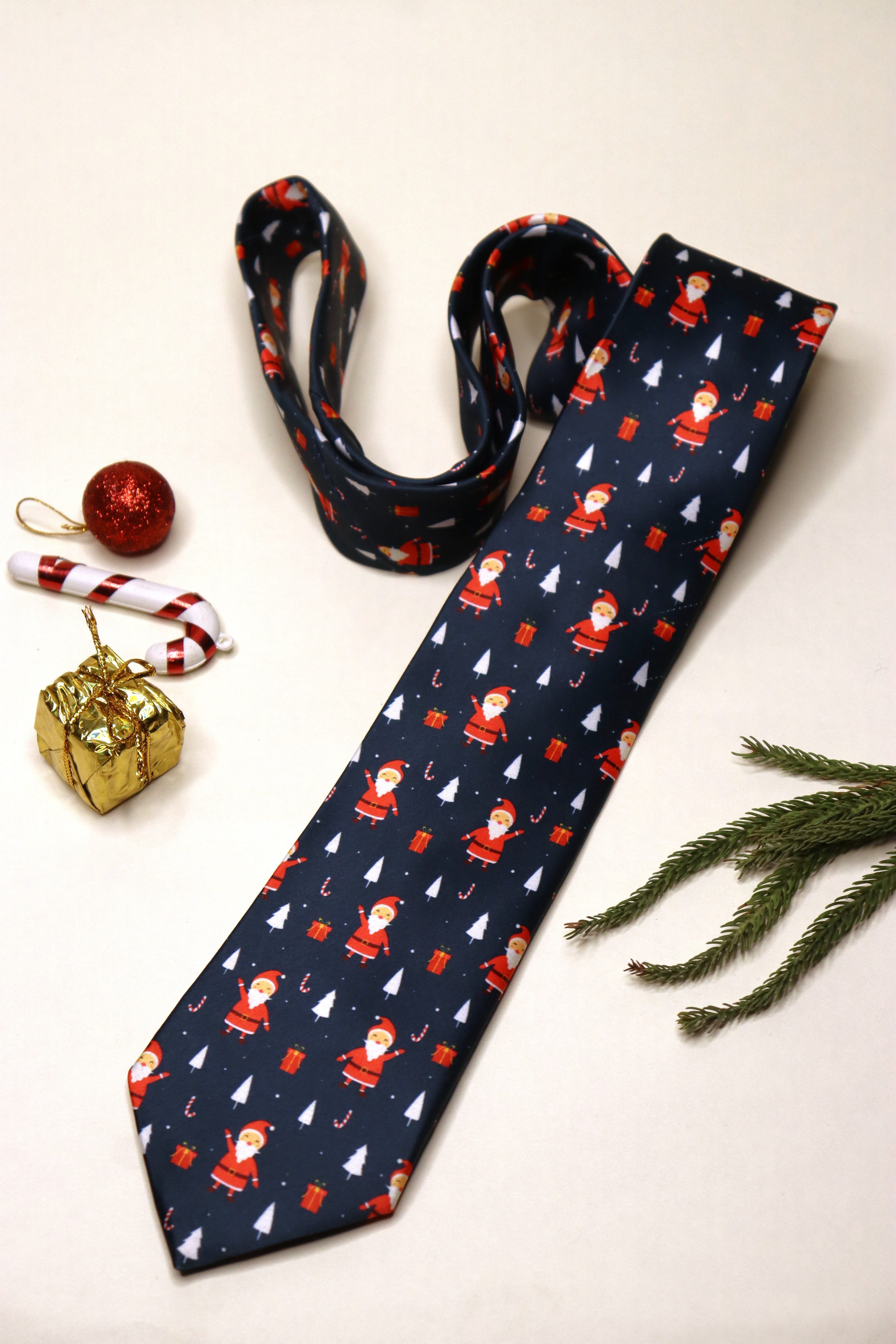 Santa Navy Blue Necktie