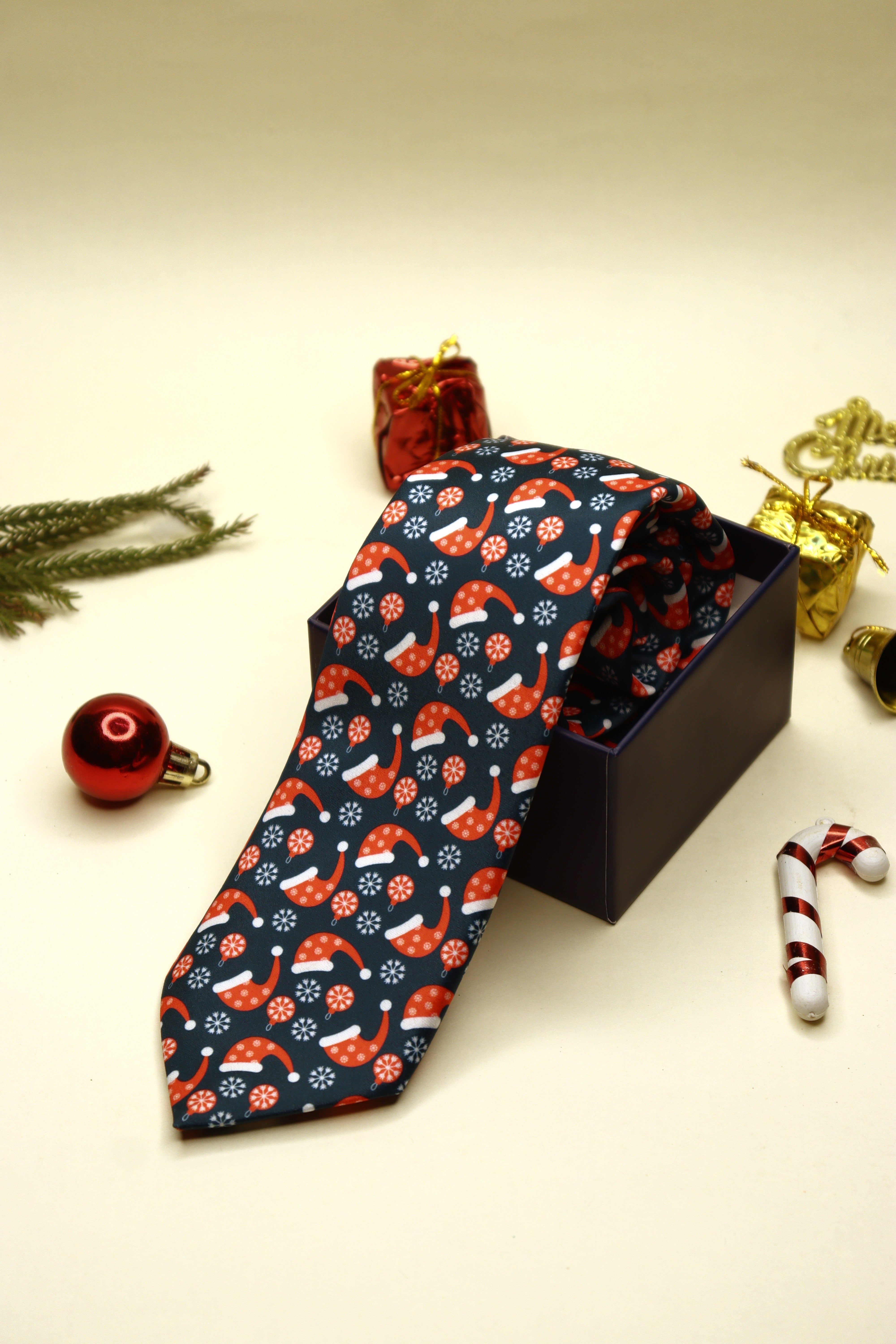 Christmas Santa Blue Necktie