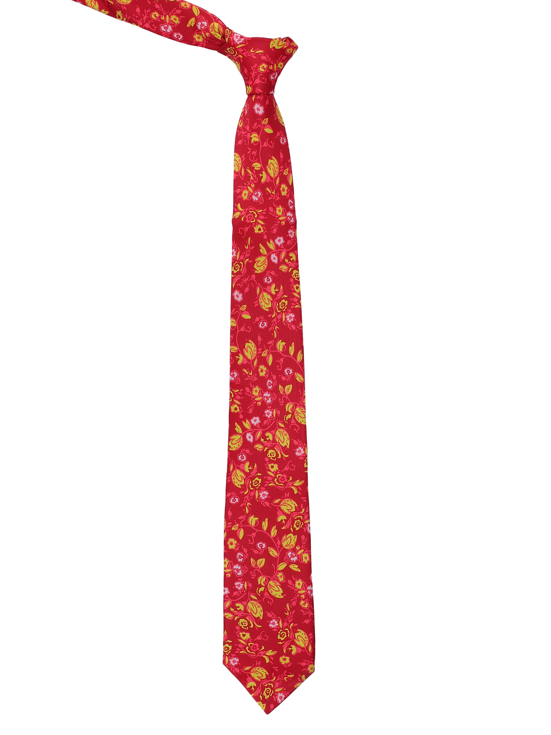 Red Floral Printed Tie for Men