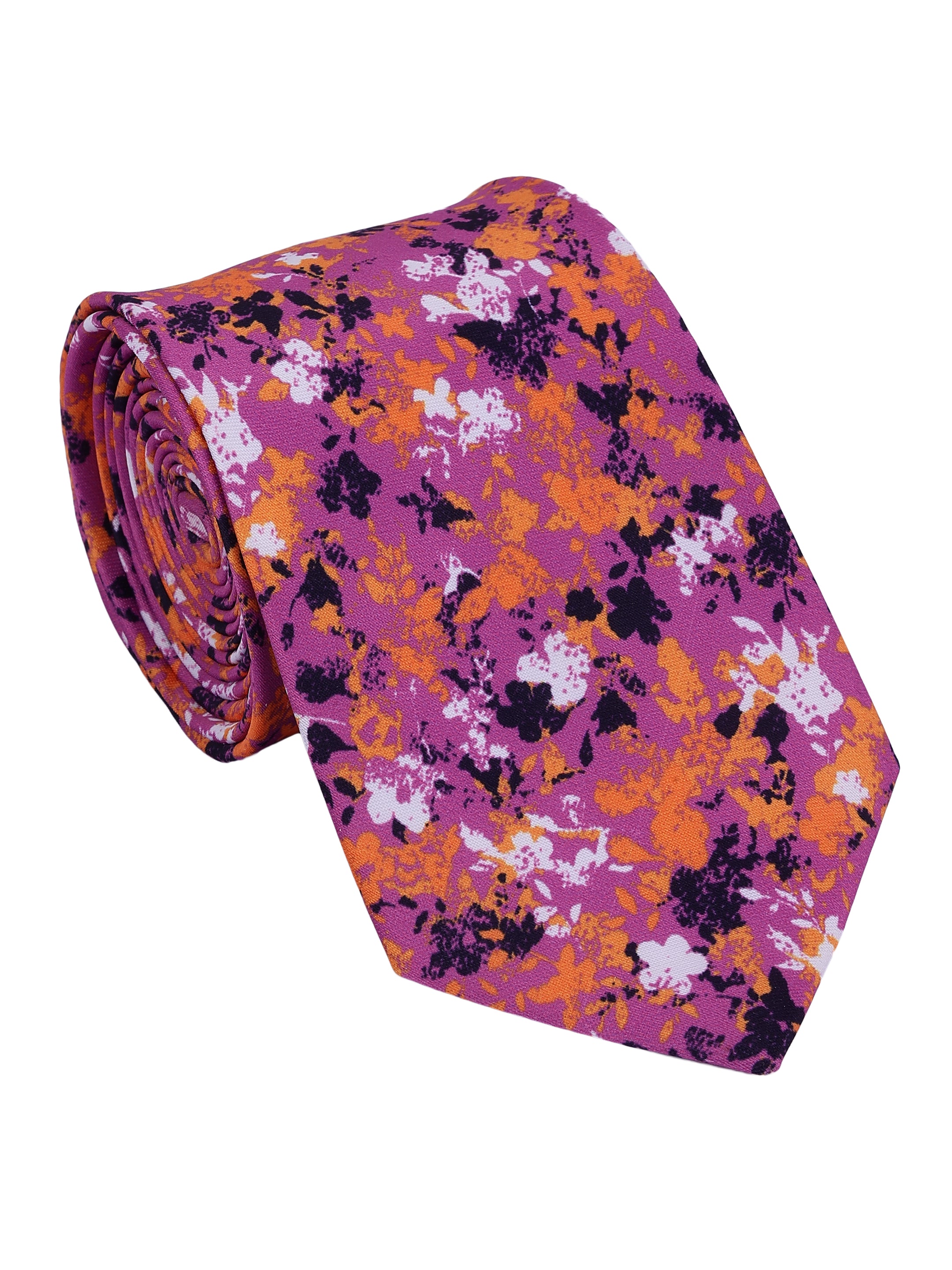 Purple Floral Printed Necktie for Men
