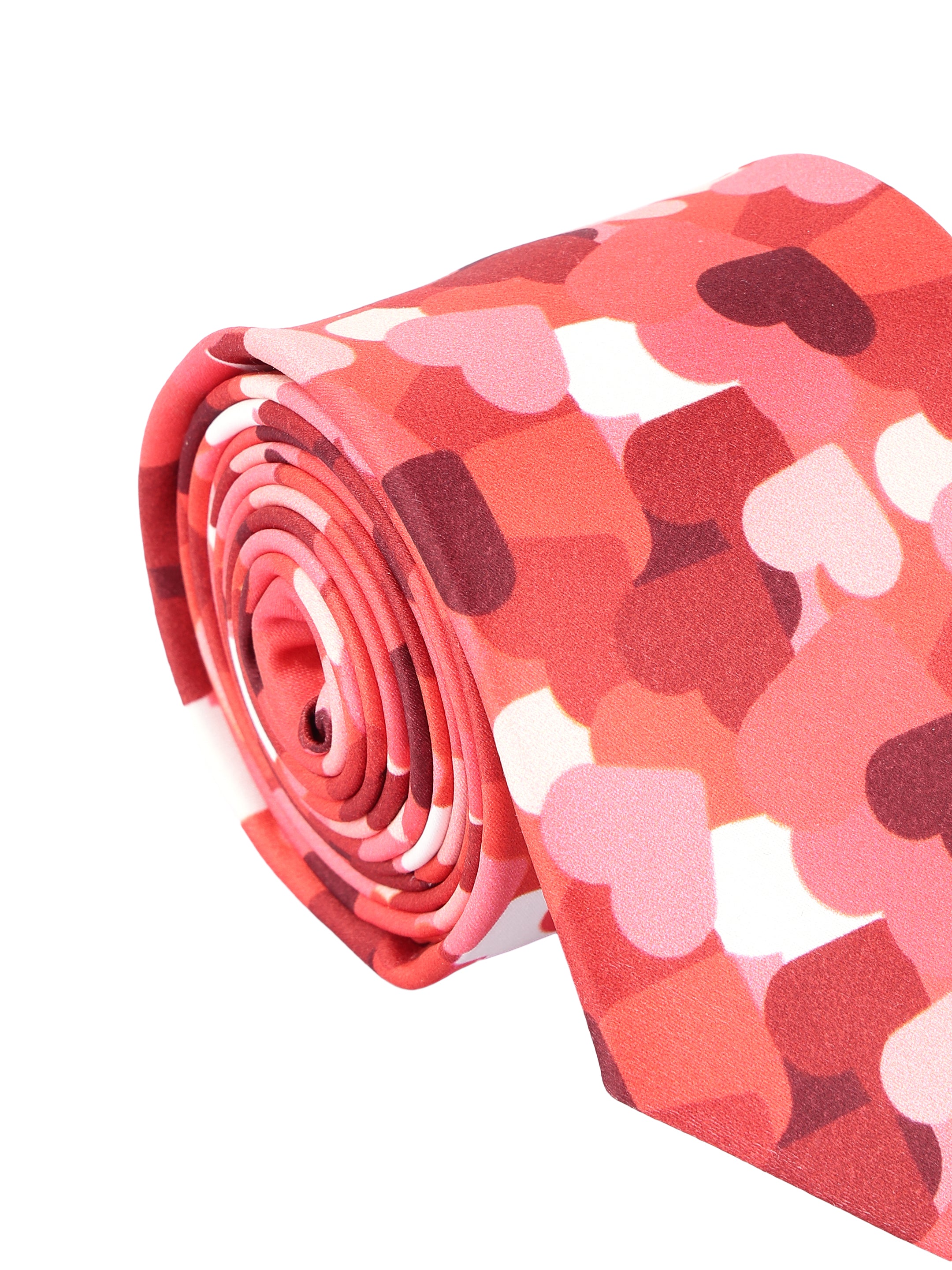 Red Heart Print Valentine Necktie