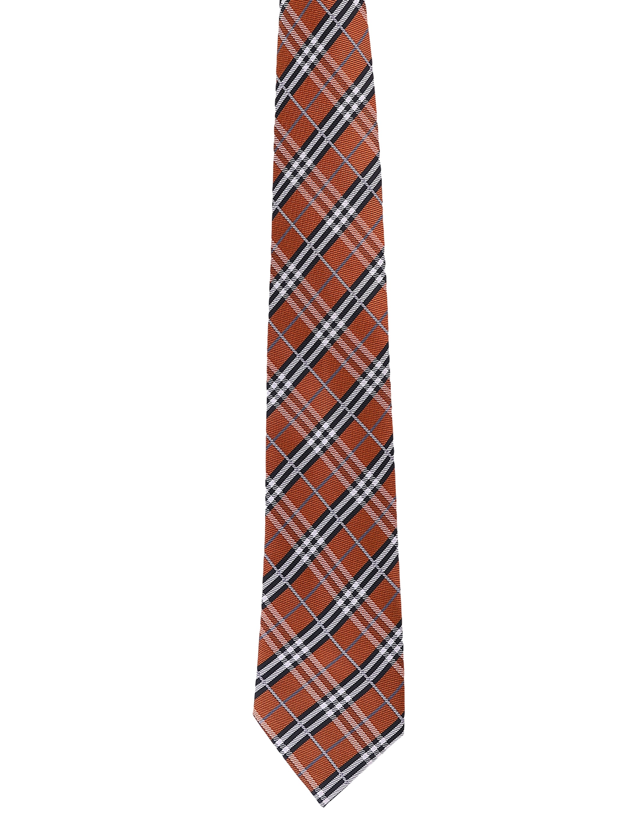 Orange & Brown Check Necktie