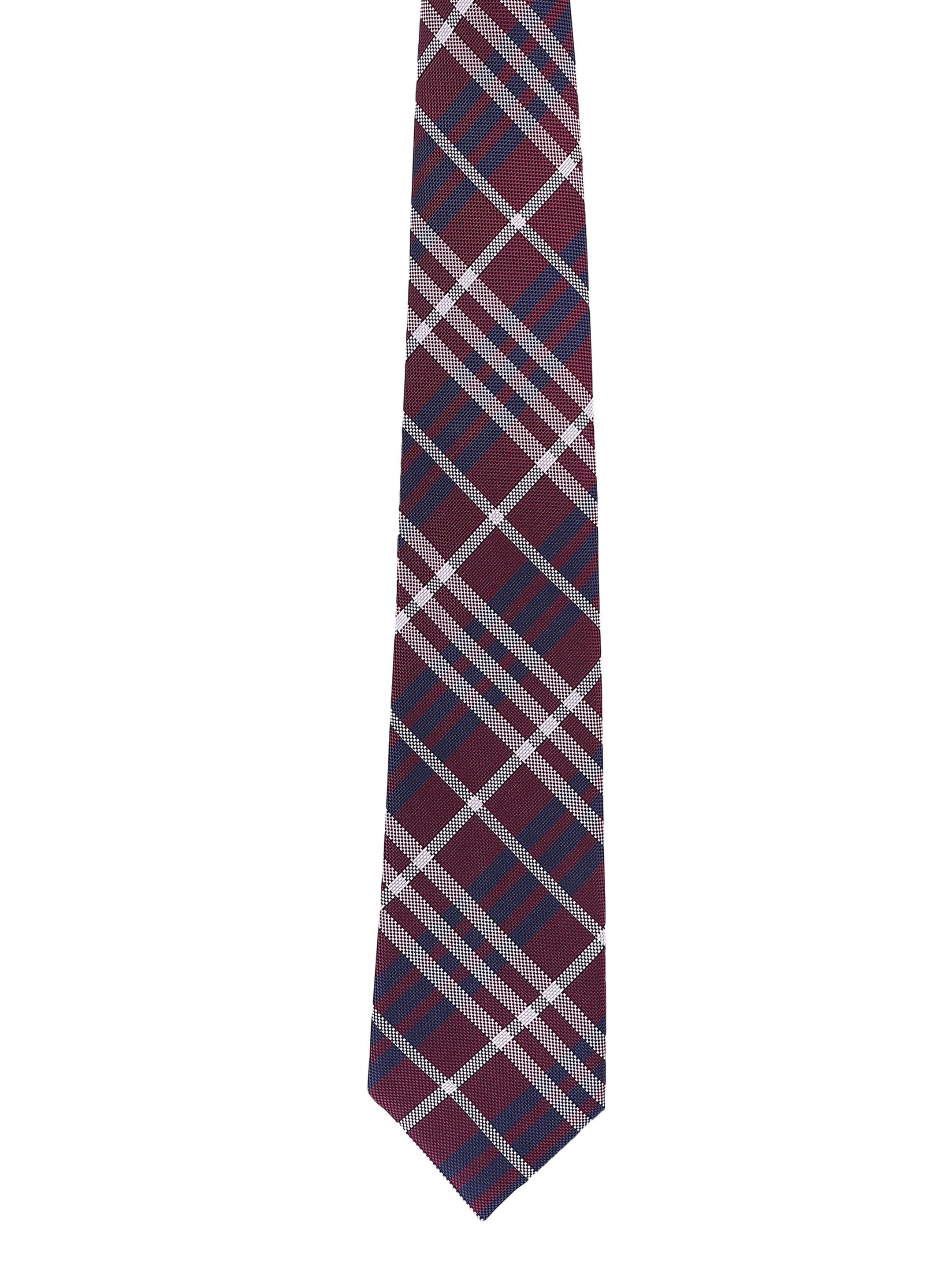 Maroon & Navy Check Necktie