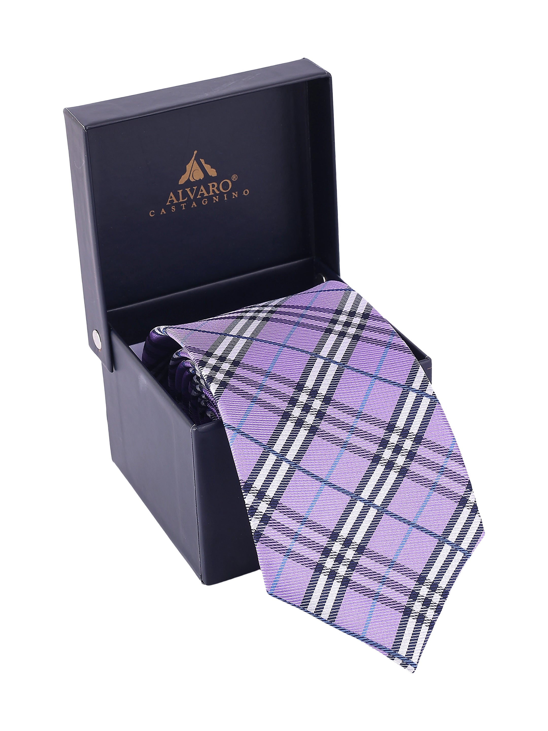 Lavender Plaid Necktie