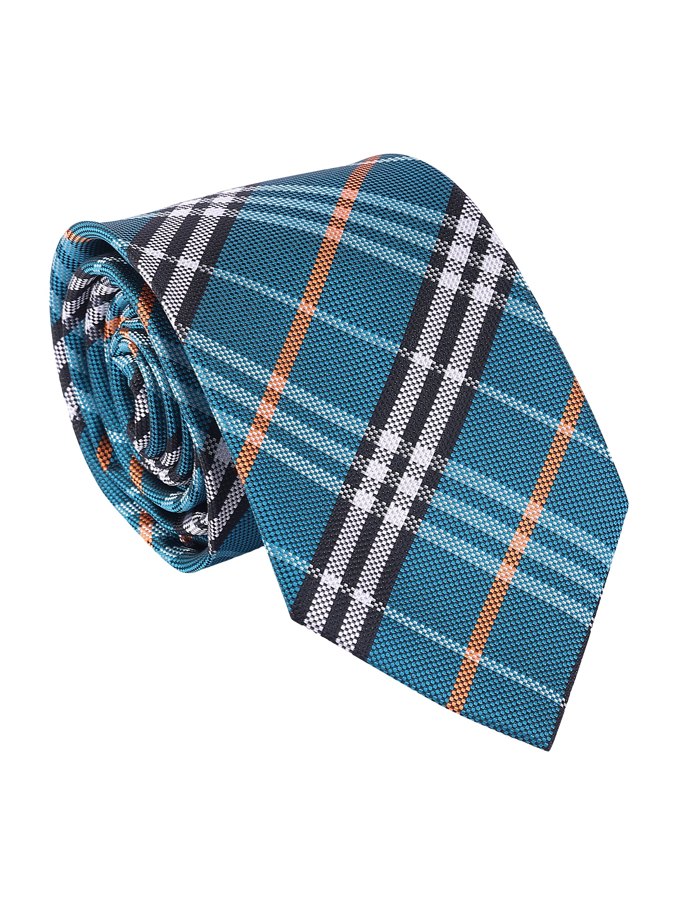 Teal & Amber Check Necktie