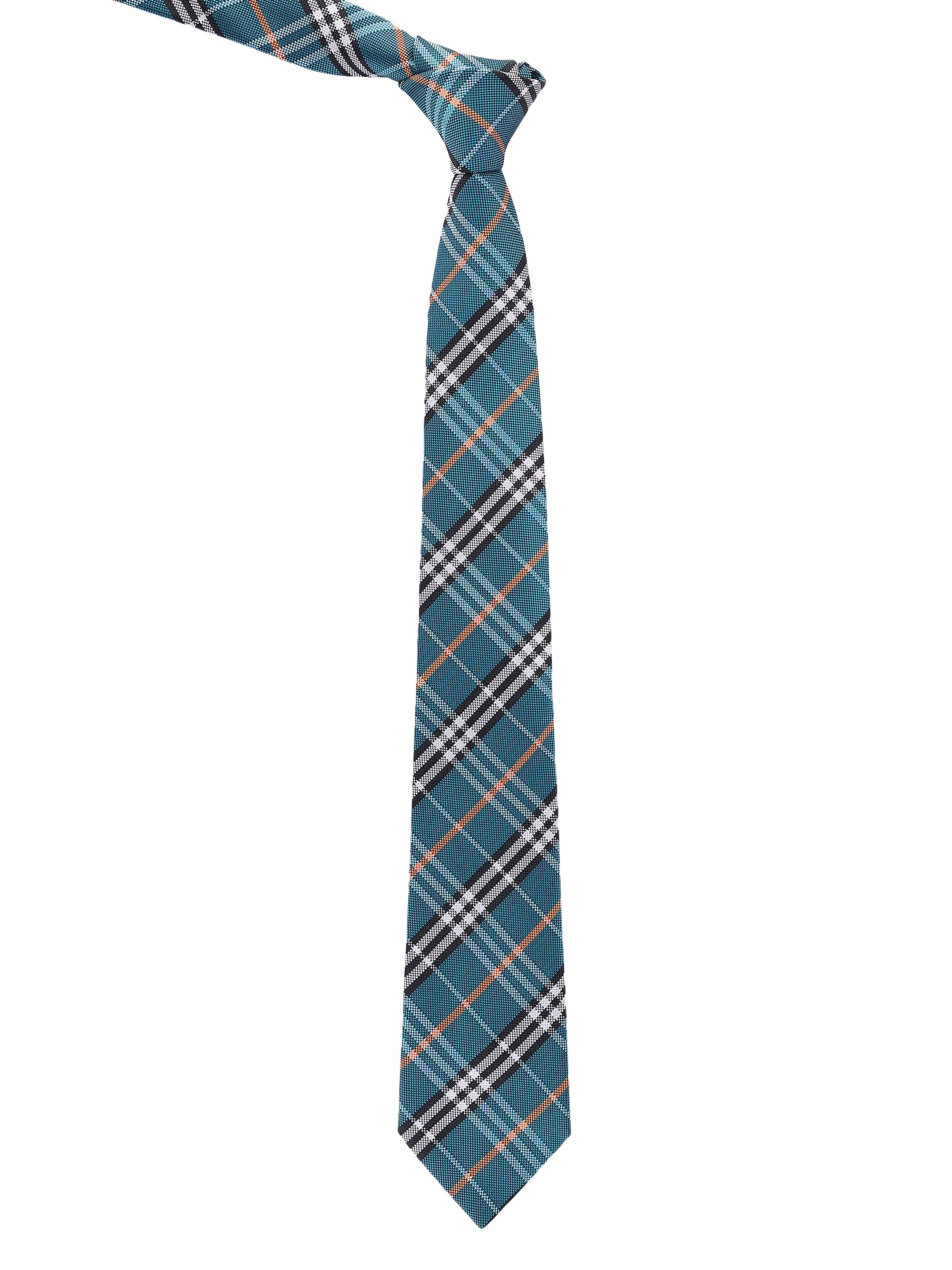 Teal & Amber Check Necktie