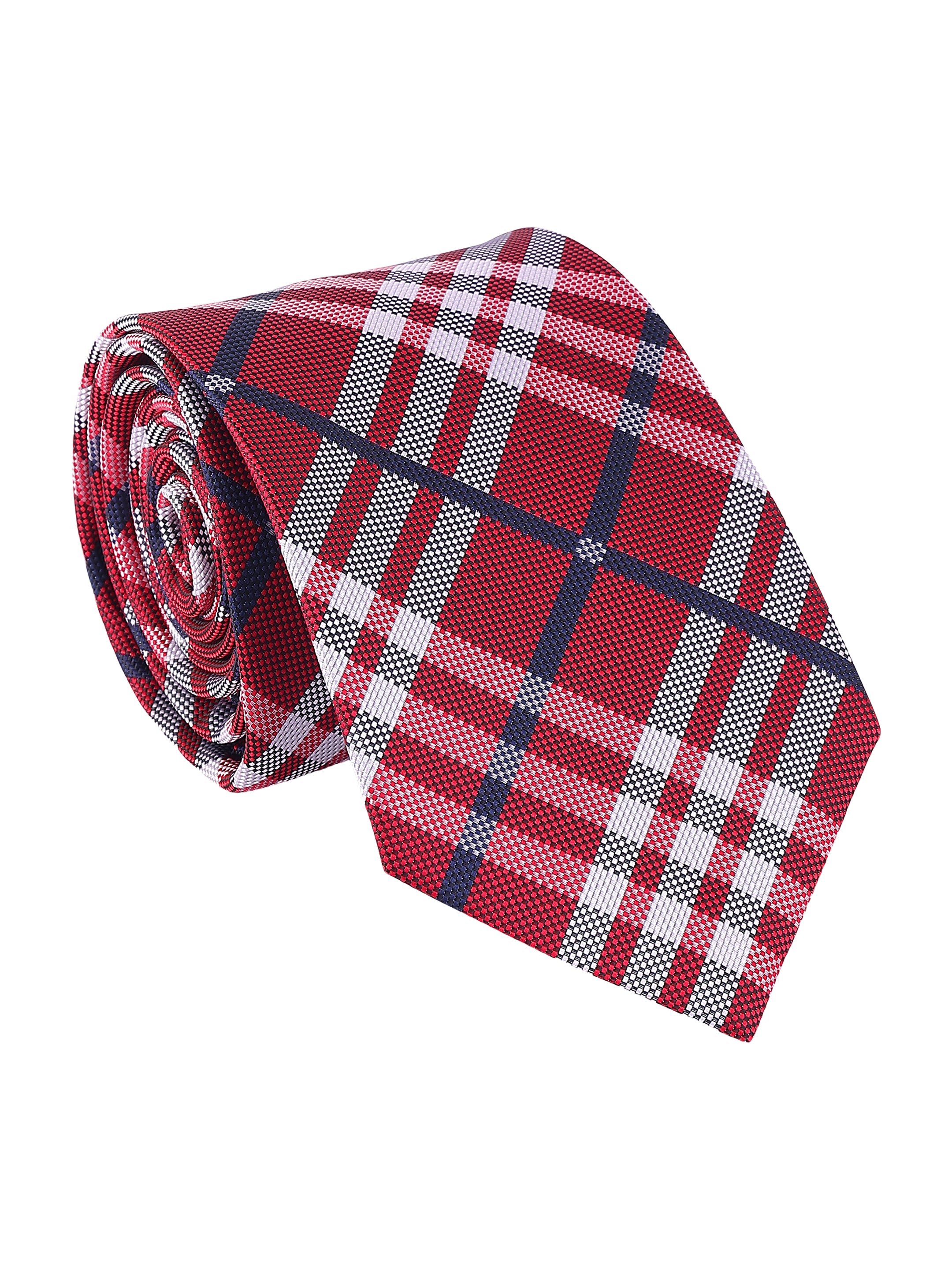 Red & Navy Plaid Necktie