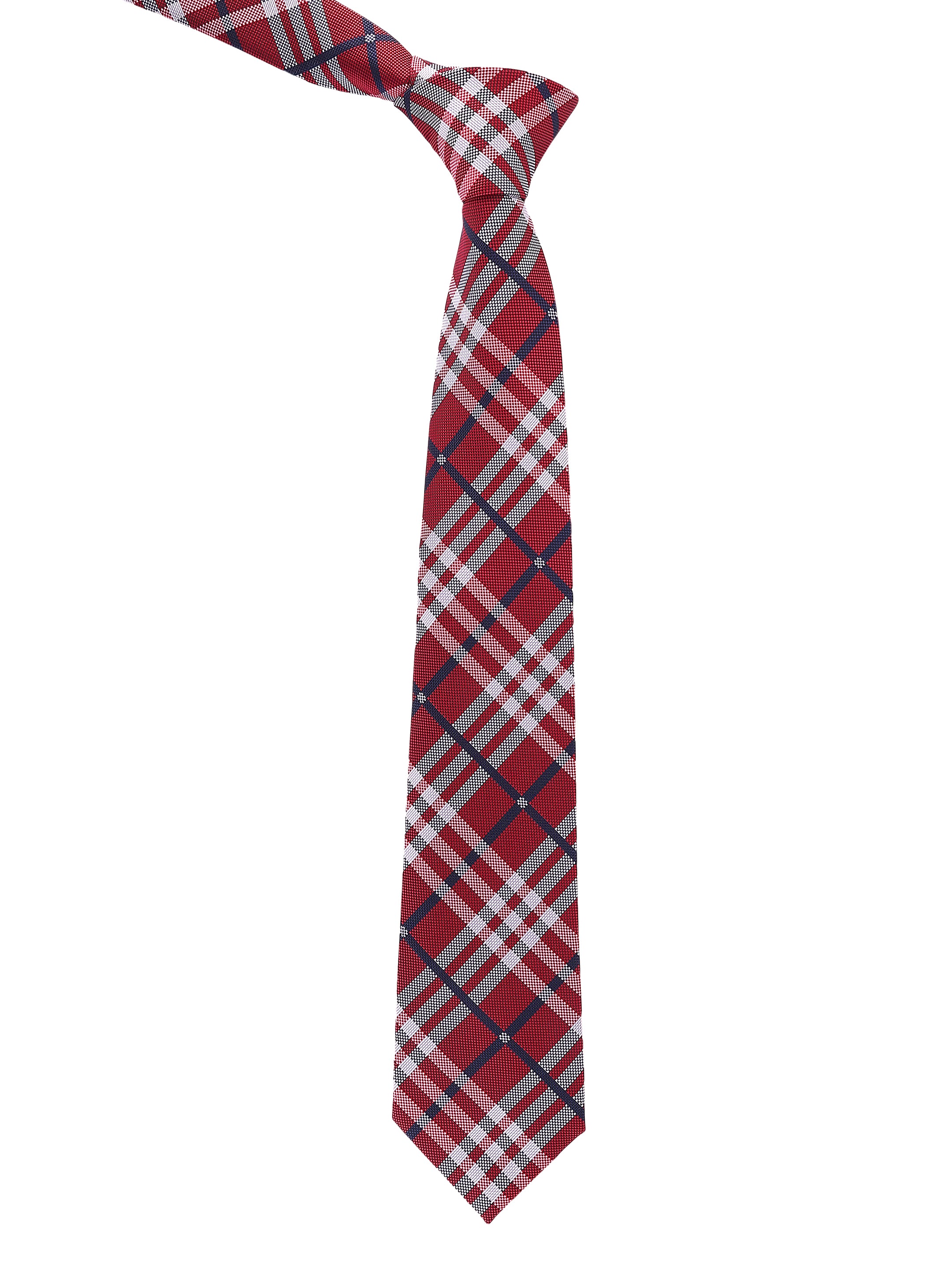 Red & Navy Plaid Necktie
