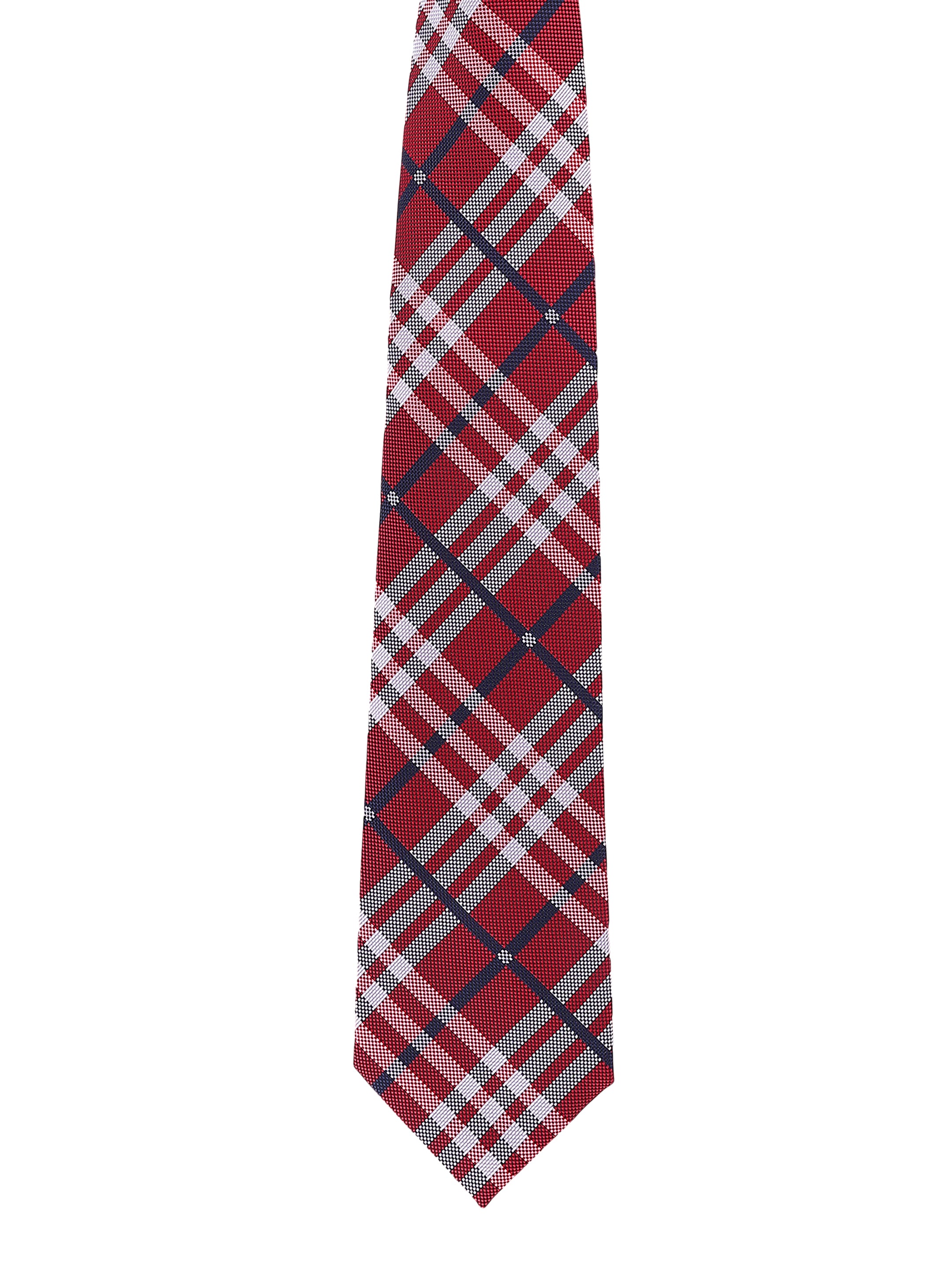 Red & Navy Plaid Necktie