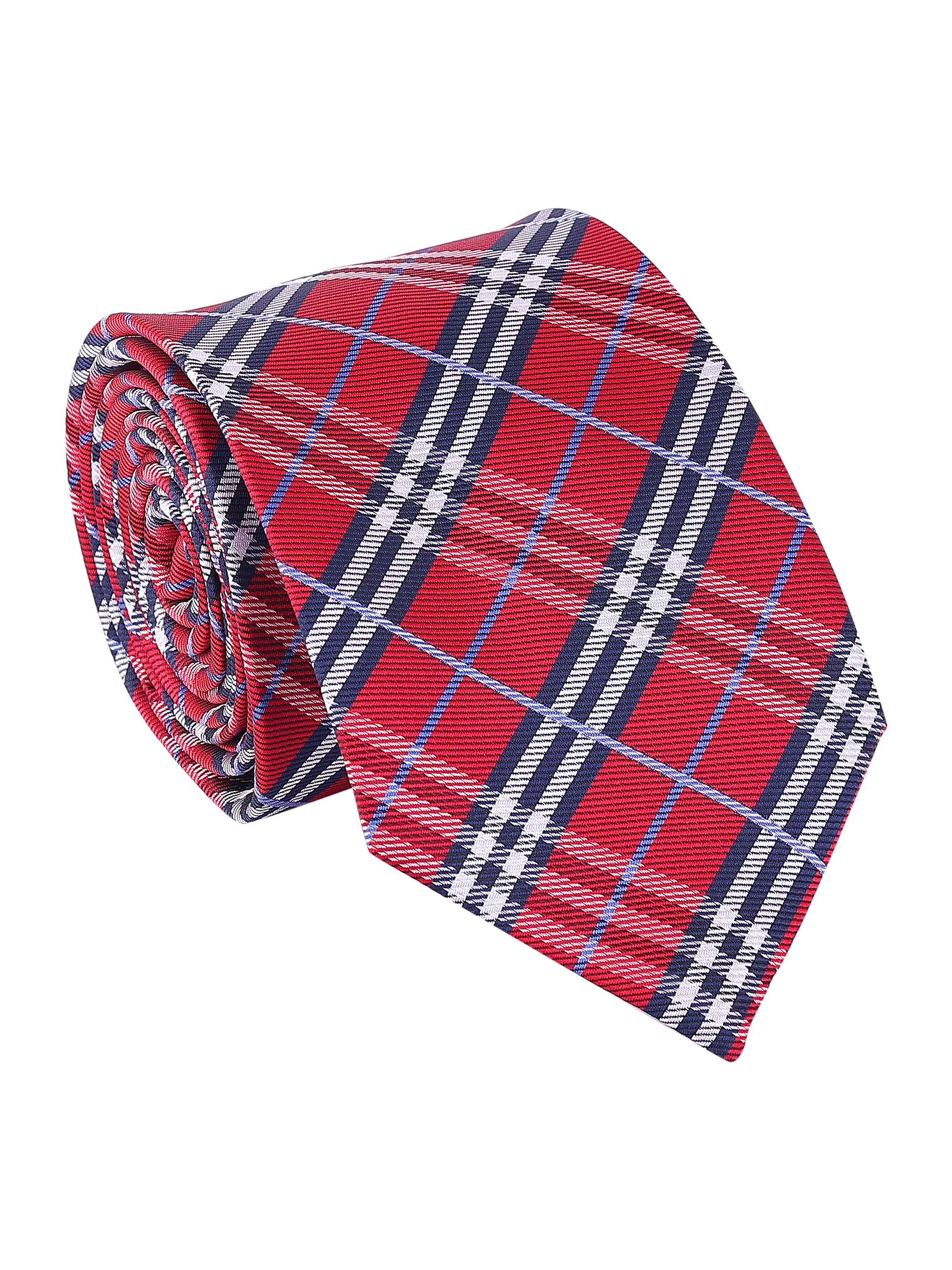 Crimson Red Plaid Necktie
