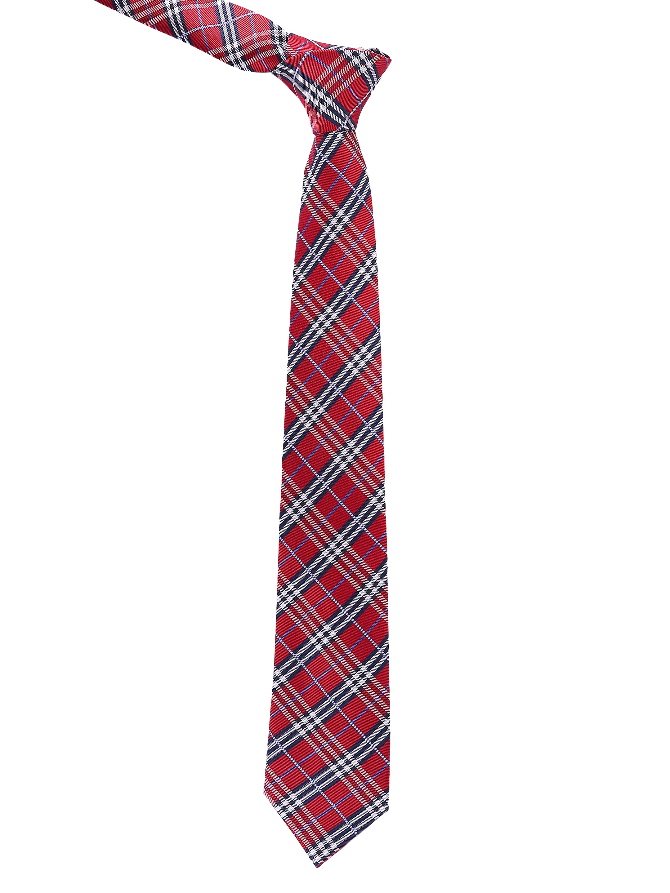 Crimson Red Plaid Necktie
