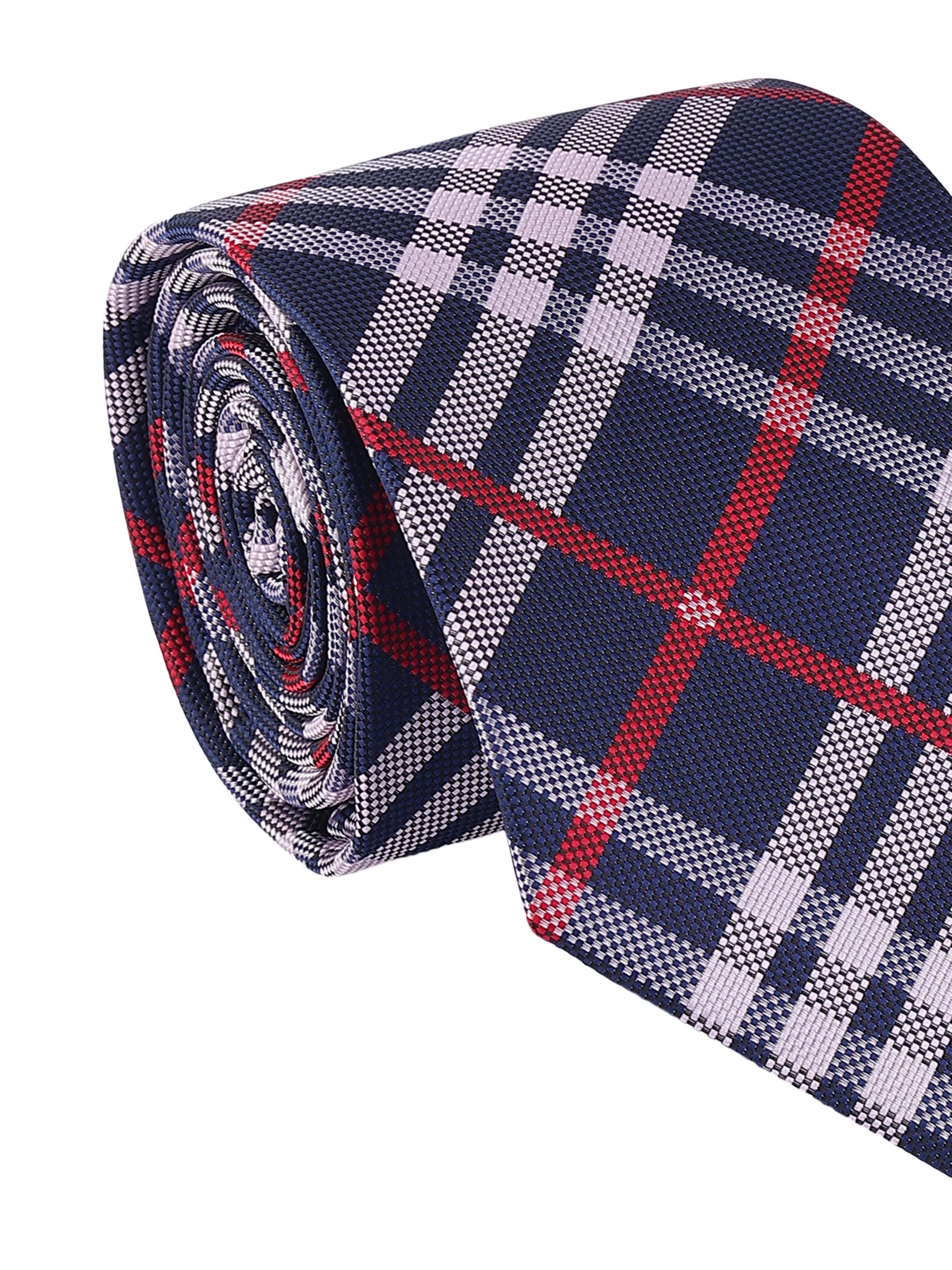 Navy & Red Plaid Necktie