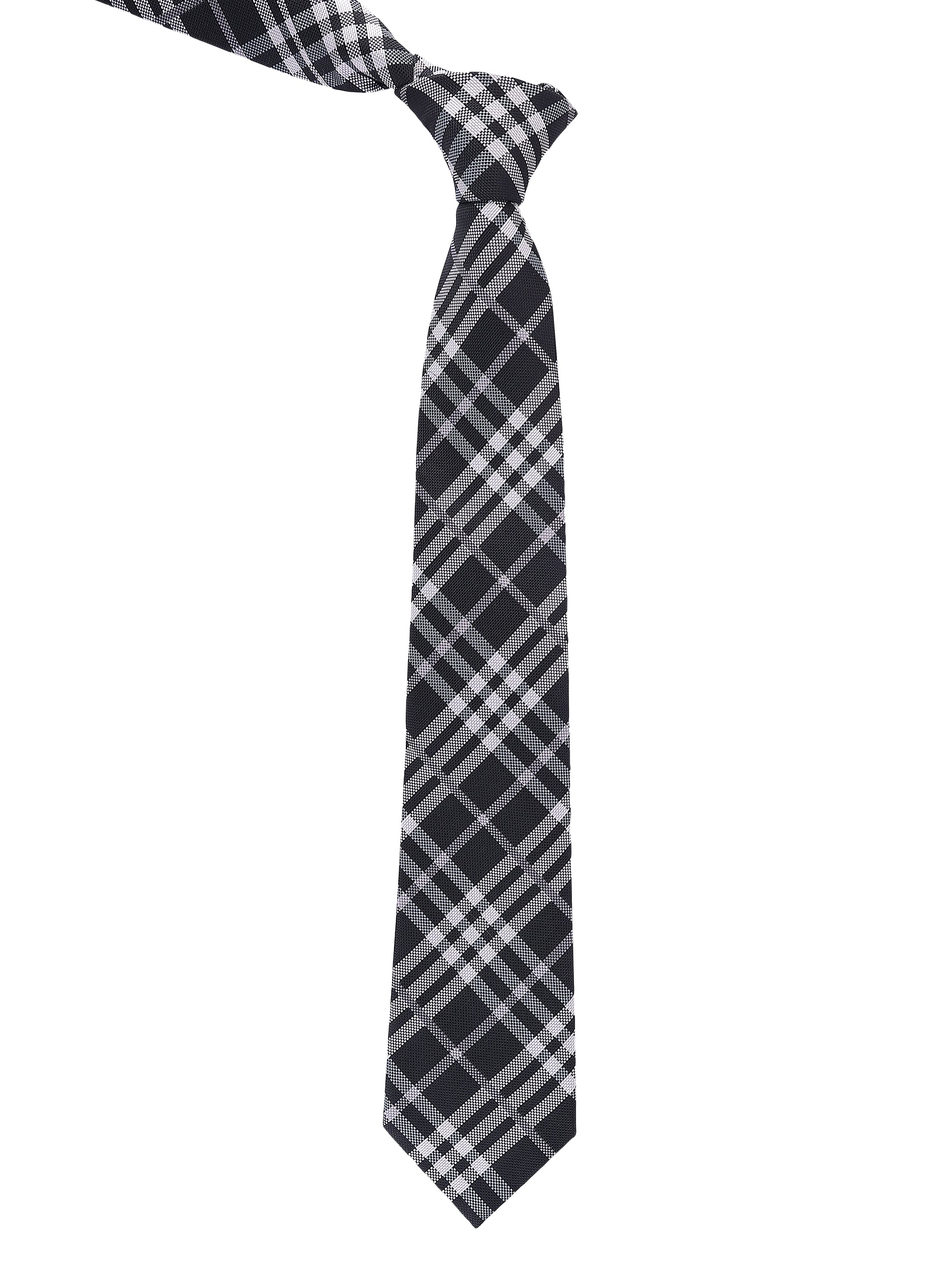 Black & Silver Check Necktie