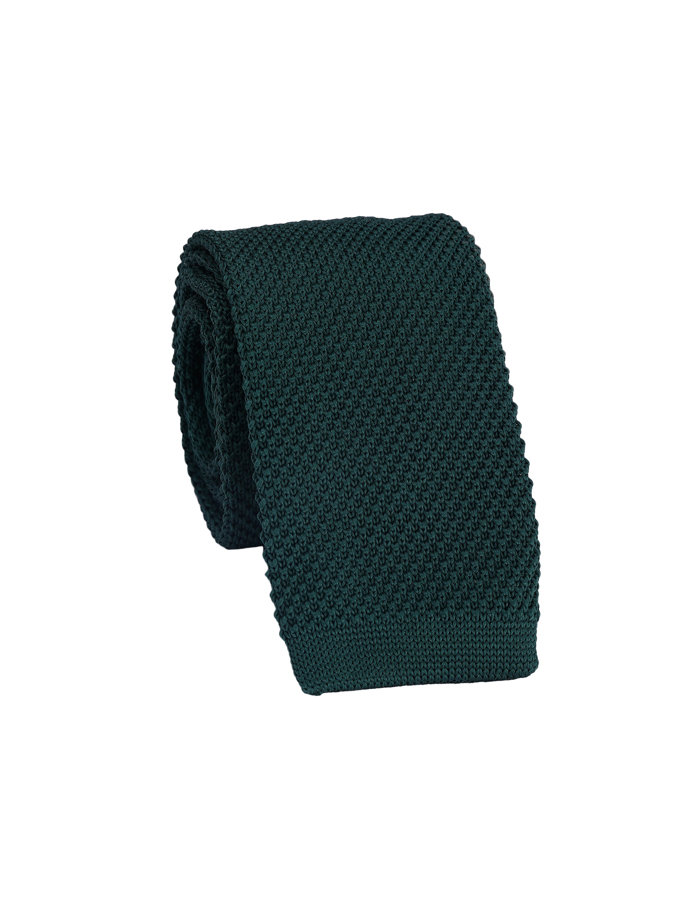 Solid Dark Green Knitted Necktie