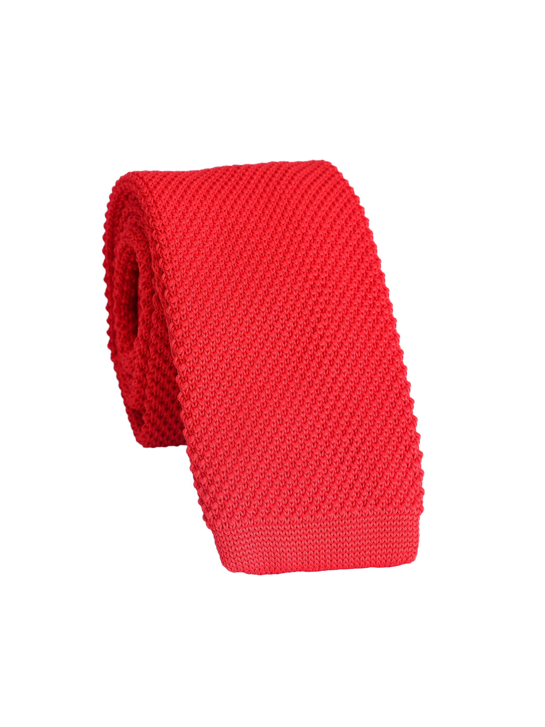 Solid Red Knitted Necktie
