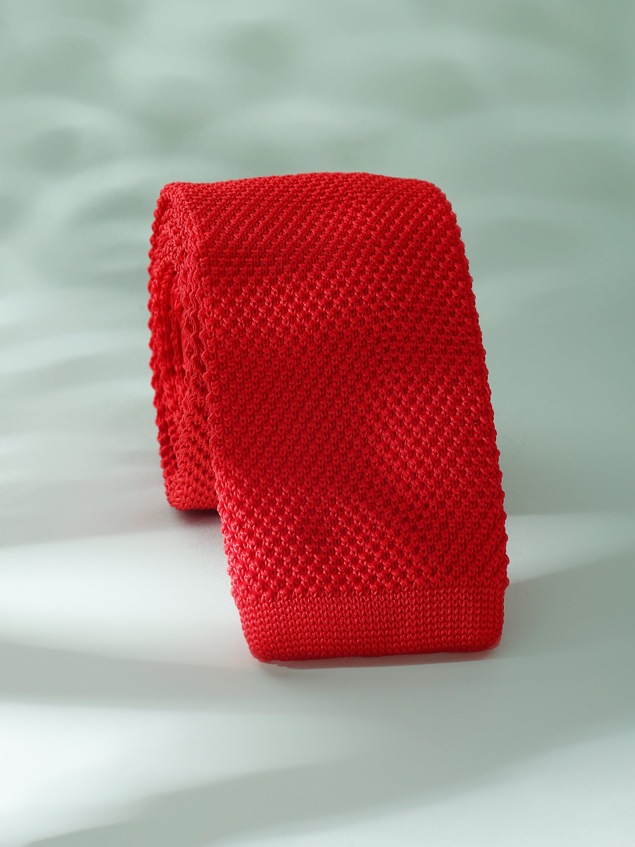 Solid Red Knitted Necktie