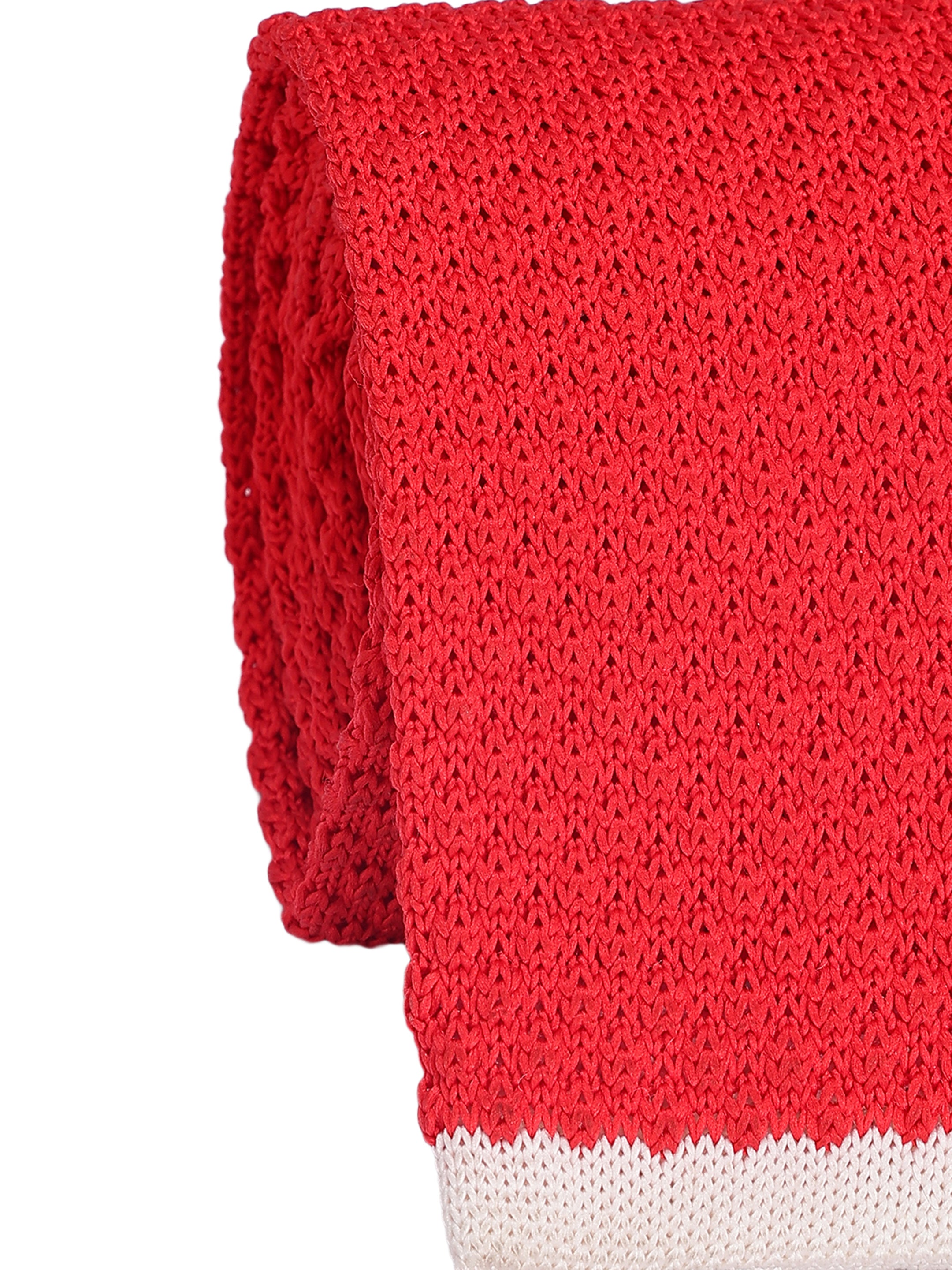 Red Knitted Solid Necktie