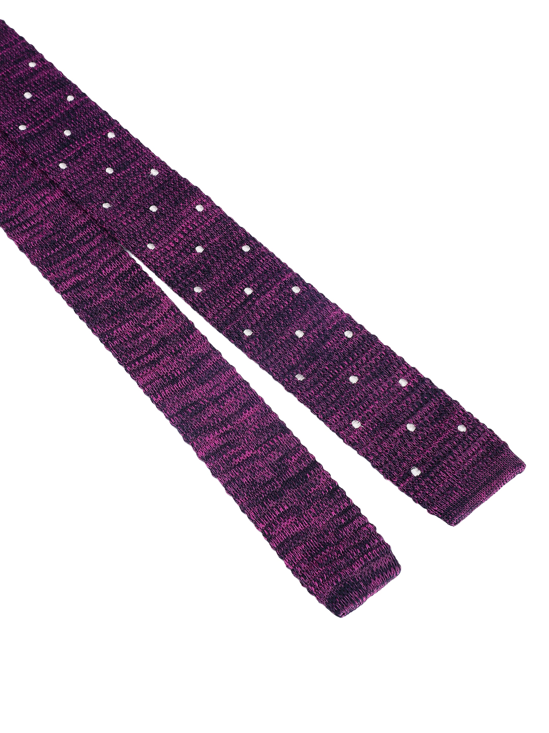 Purple Polka Dot Knitted Necktie