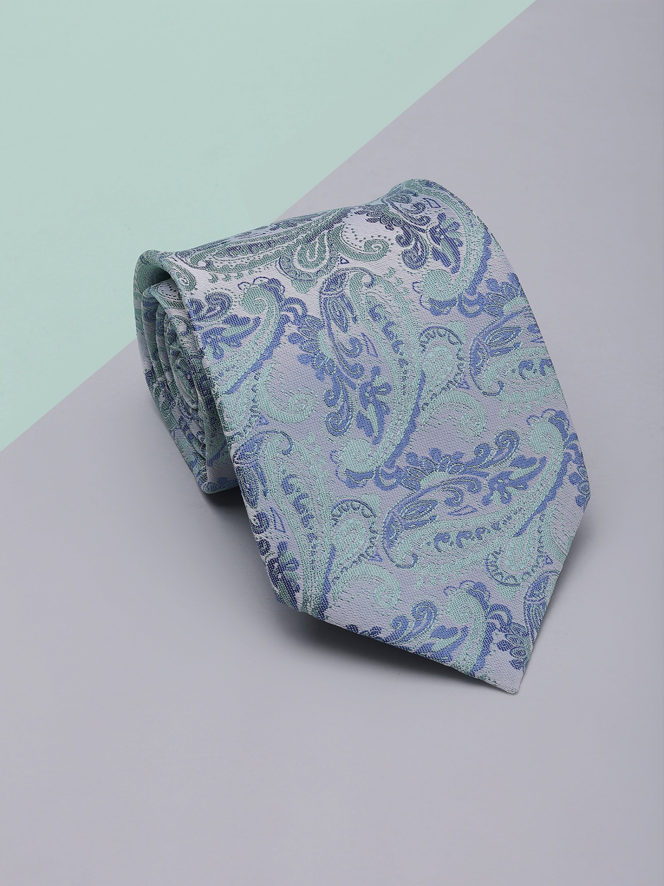 Grey & Blue Paisley Necktie