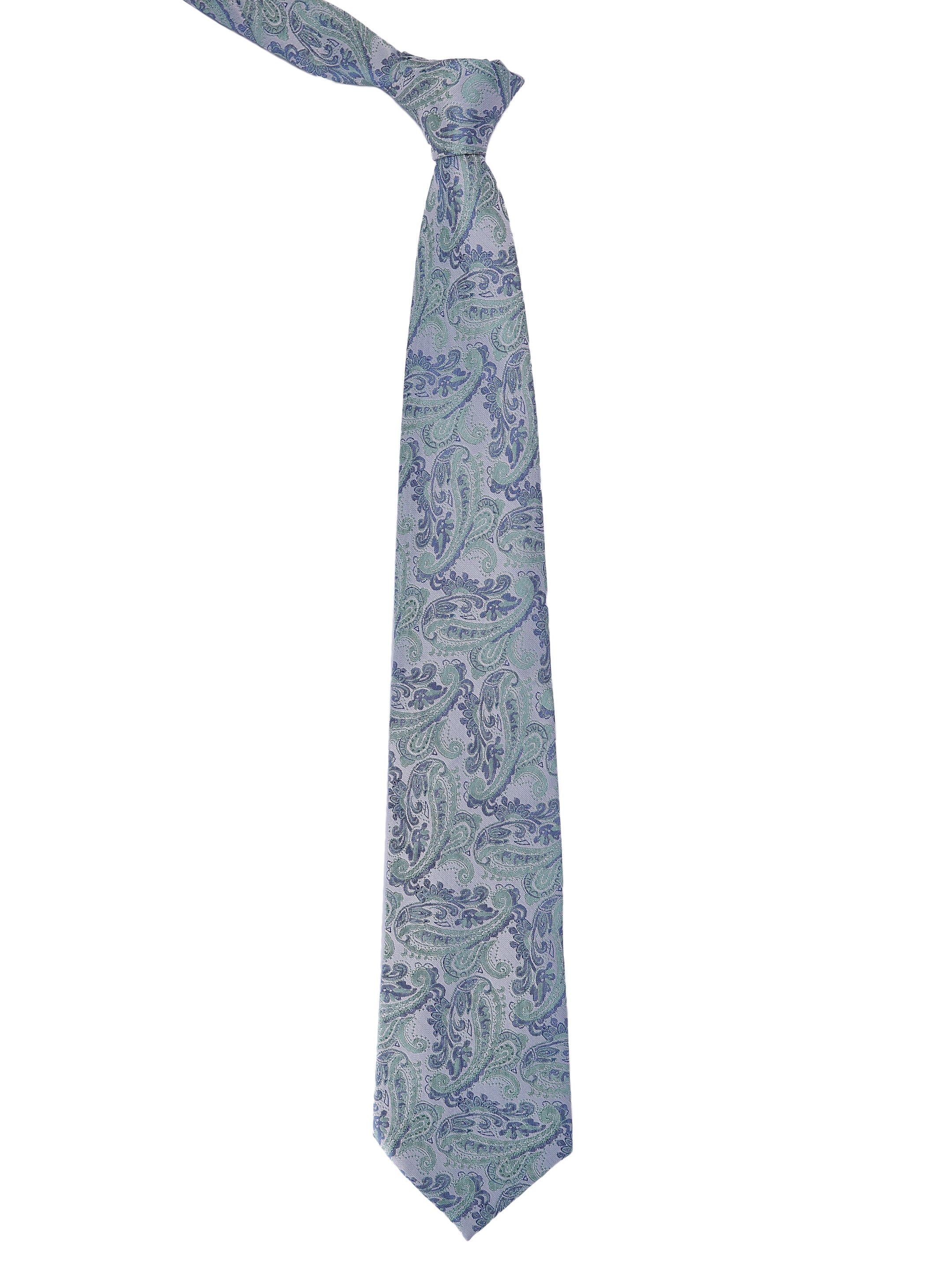 Grey & Blue Paisley Necktie