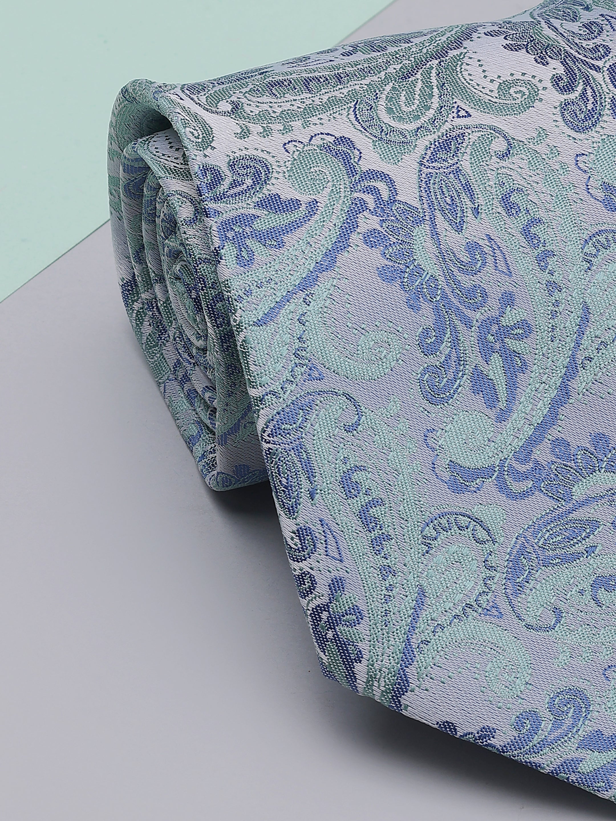 Grey & Blue Paisley Necktie