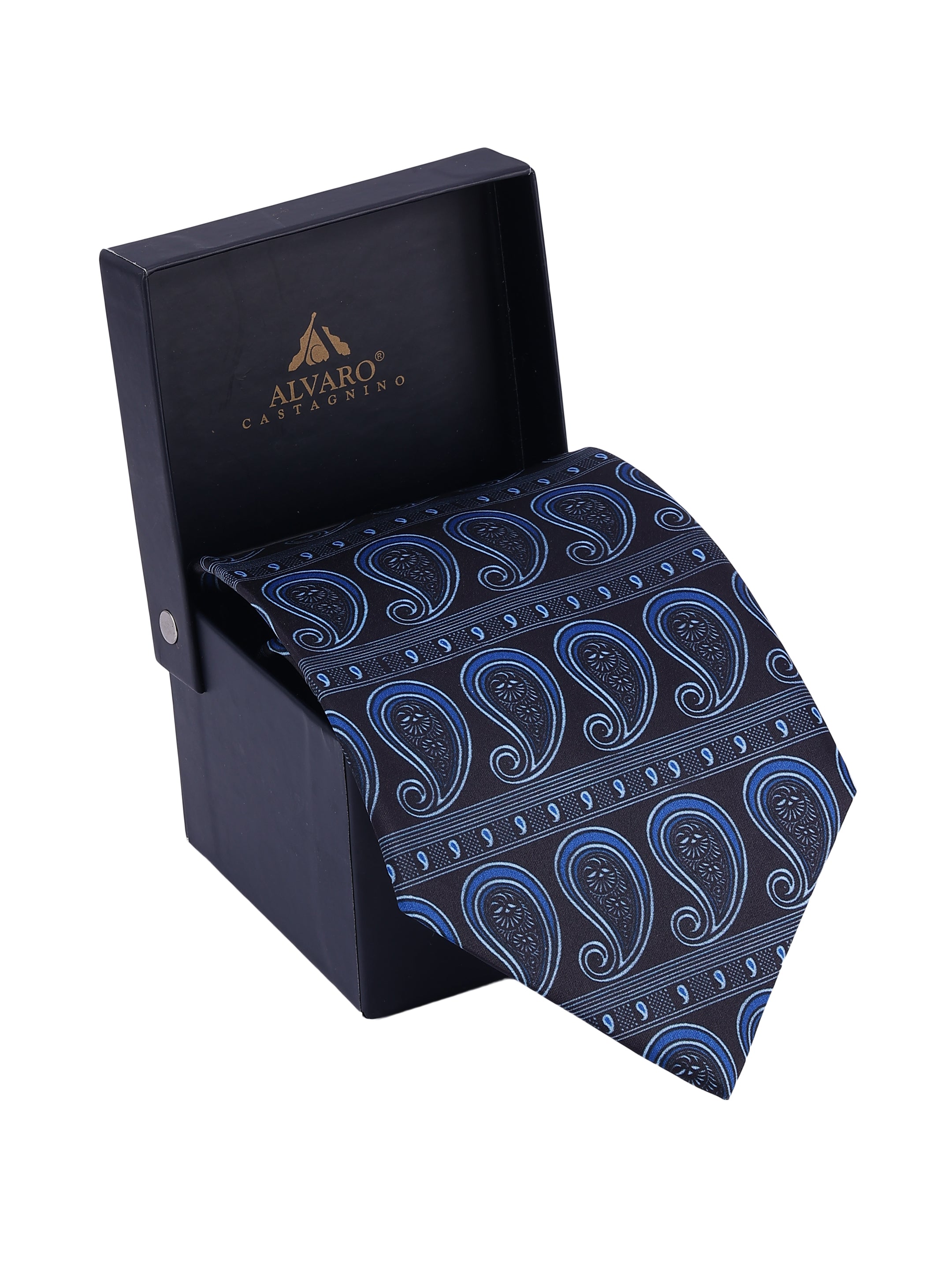 Midnight Black & Blue Paisley Necktie