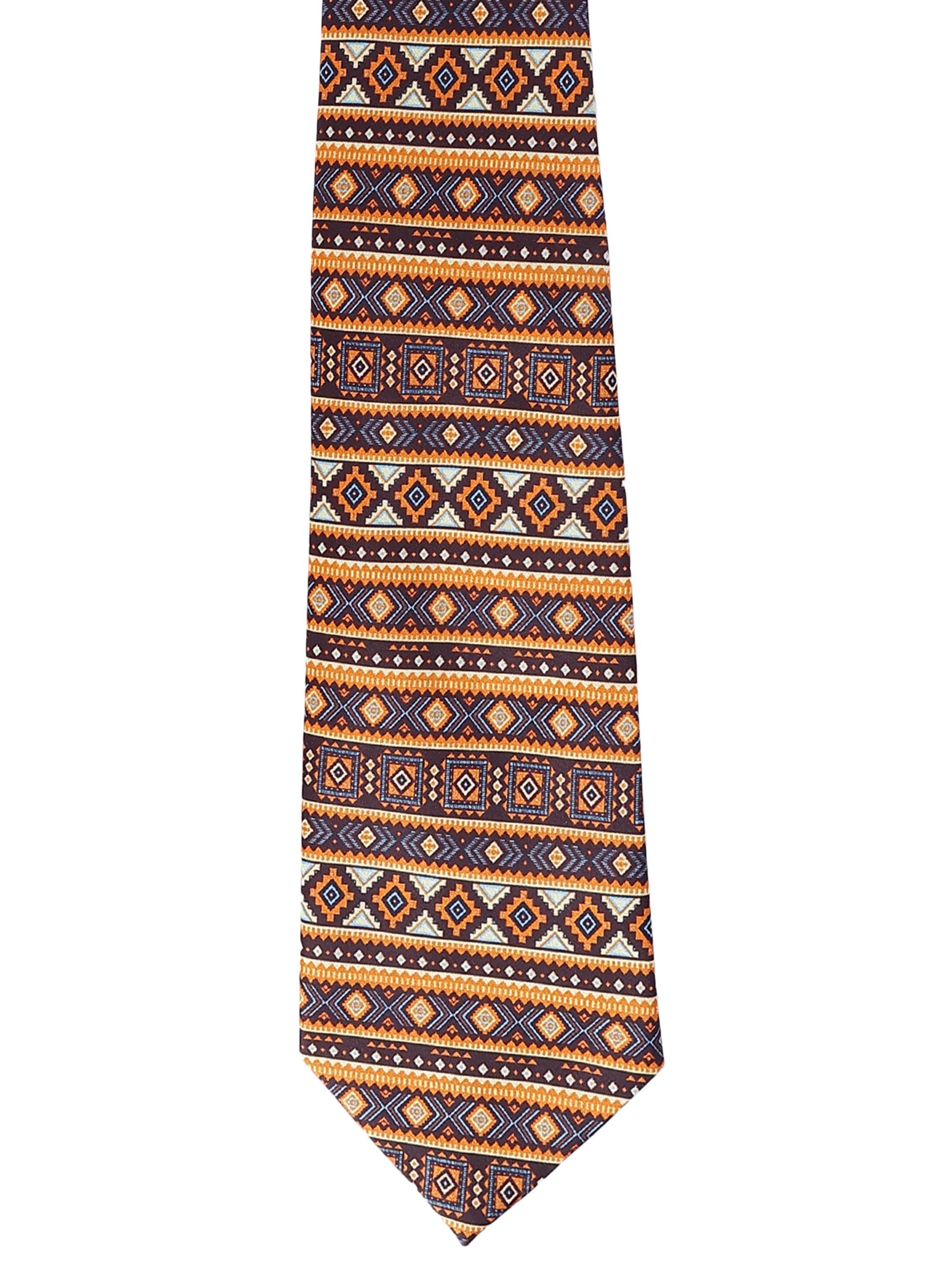Earth-Tone Tribal Geometric Necktie
