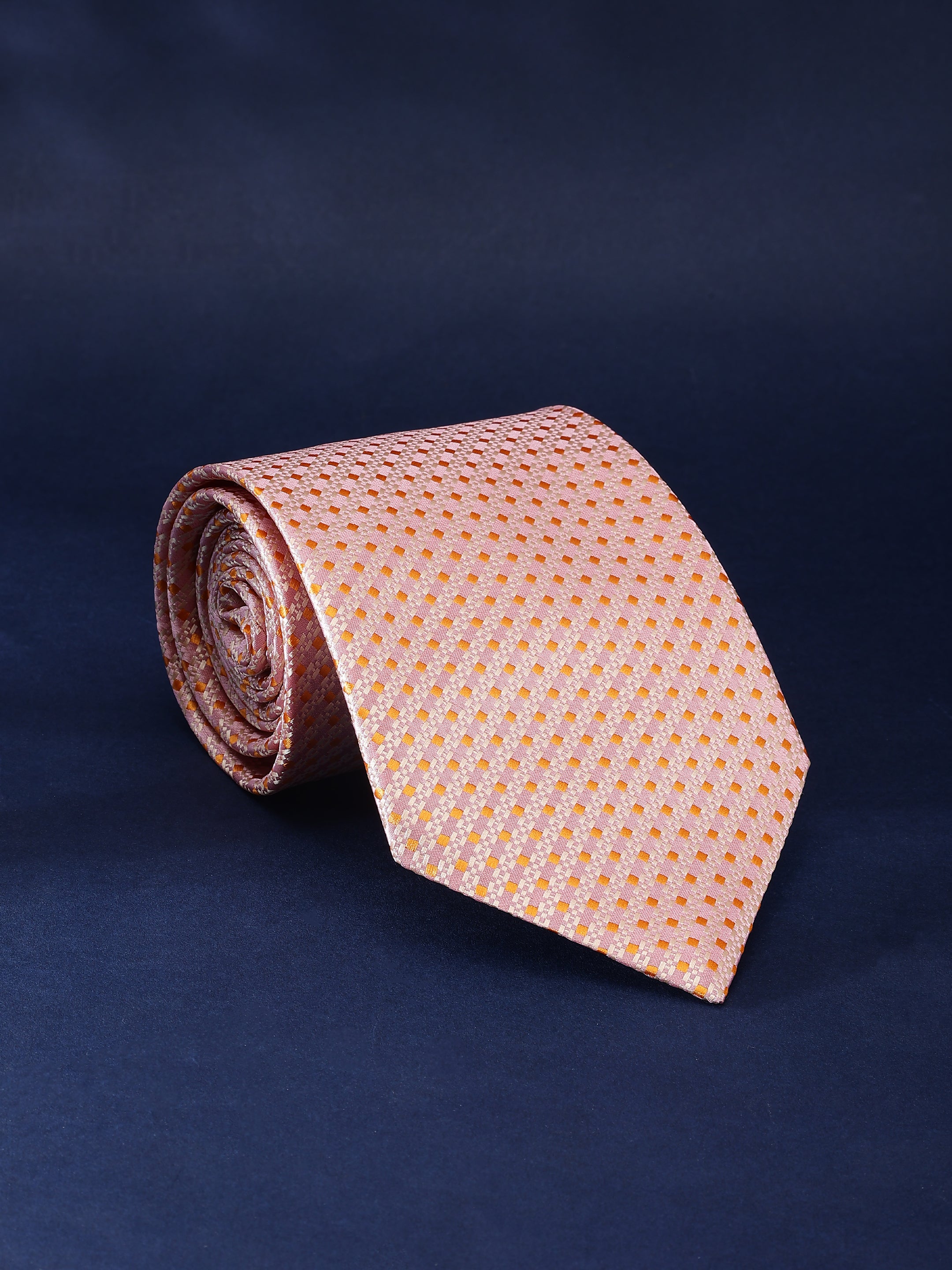 Peach Geometric Necktie