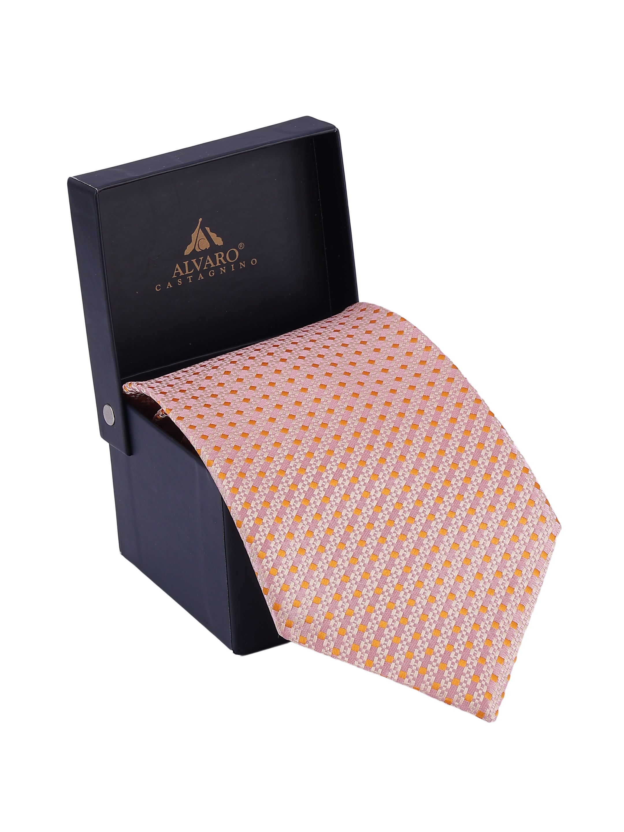Peach Geometric Necktie