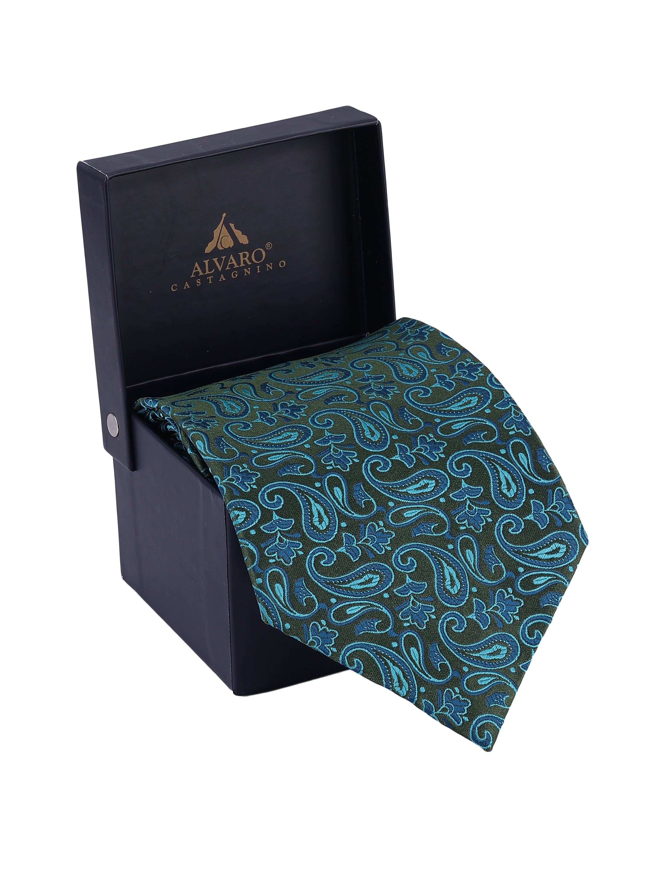 Olive & Teal Heritage Paisley Necktie