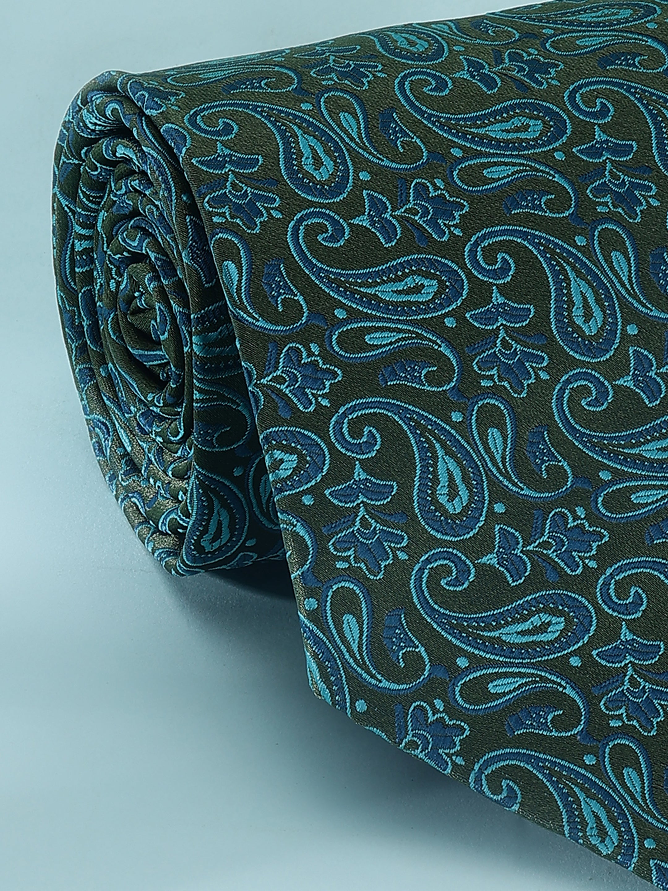 Olive & Teal Heritage Paisley Necktie