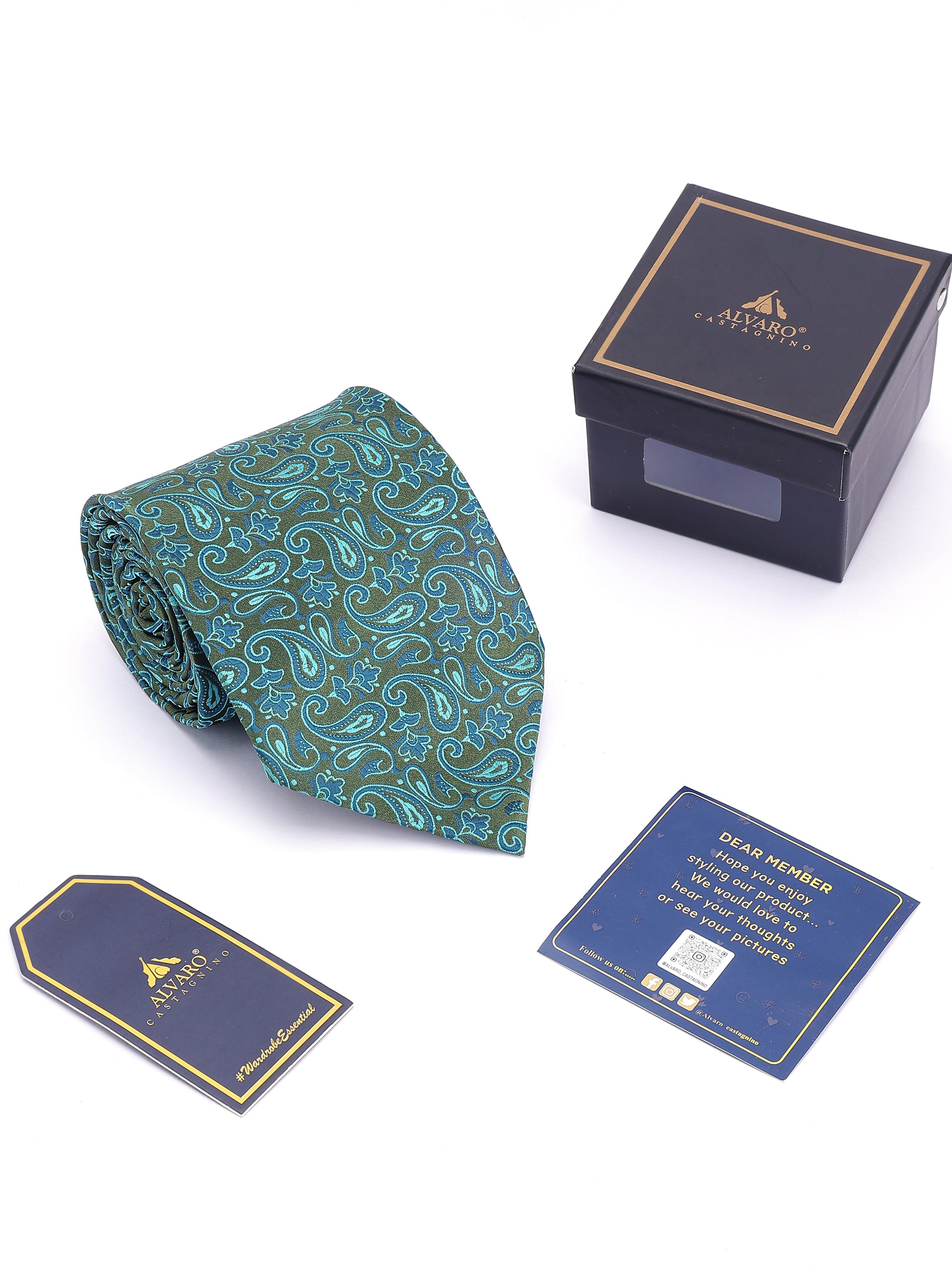 Olive & Teal Heritage Paisley Necktie