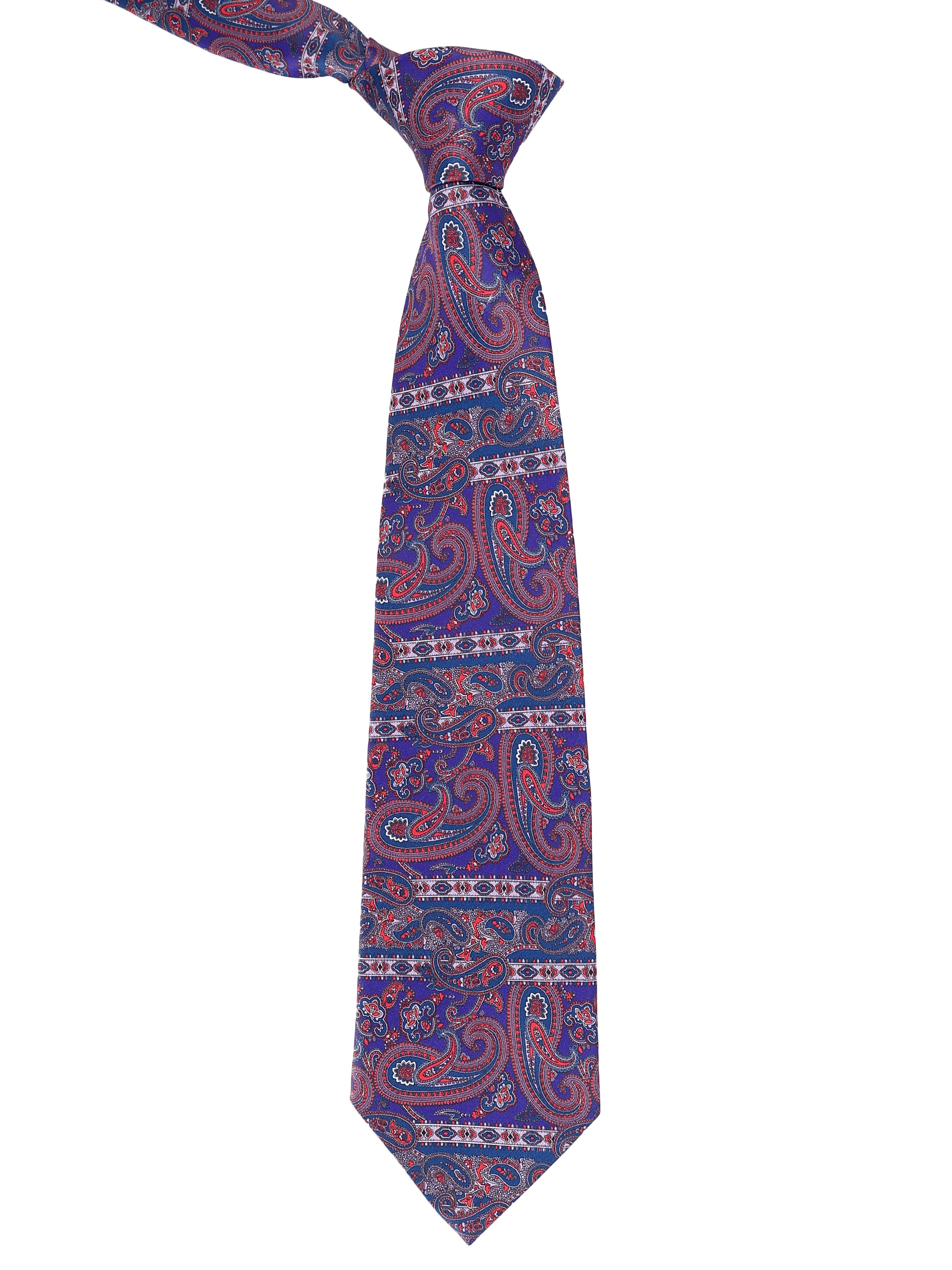Royal Purple & Crimson Paisley Necktie